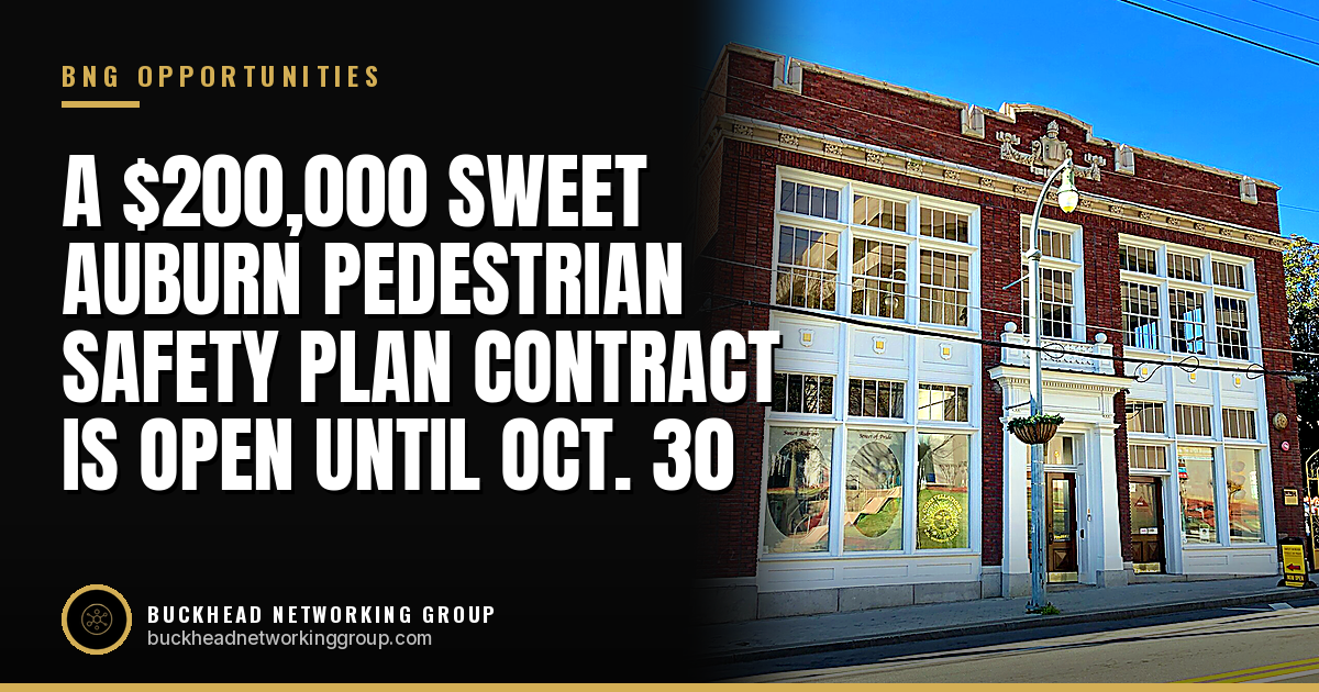 Downtown Atlanta Inc. Extends Its $200,000 Sweet Auburn Pedestrian Safety Plan RFP to Oct. 30