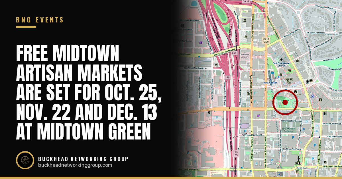 Free Midtown Artisan Markets Are Set for Oct. 25, Nov. 22 and Dec. 13 at Midtown Green