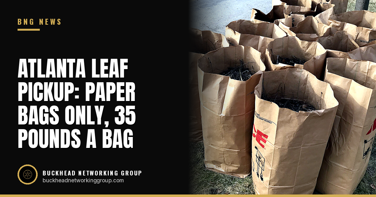 Atlanta Leaf Pickup Rules: Paper Bags Only, 35 Pounds a Bag, and a Bulk Pickup for 21 or More