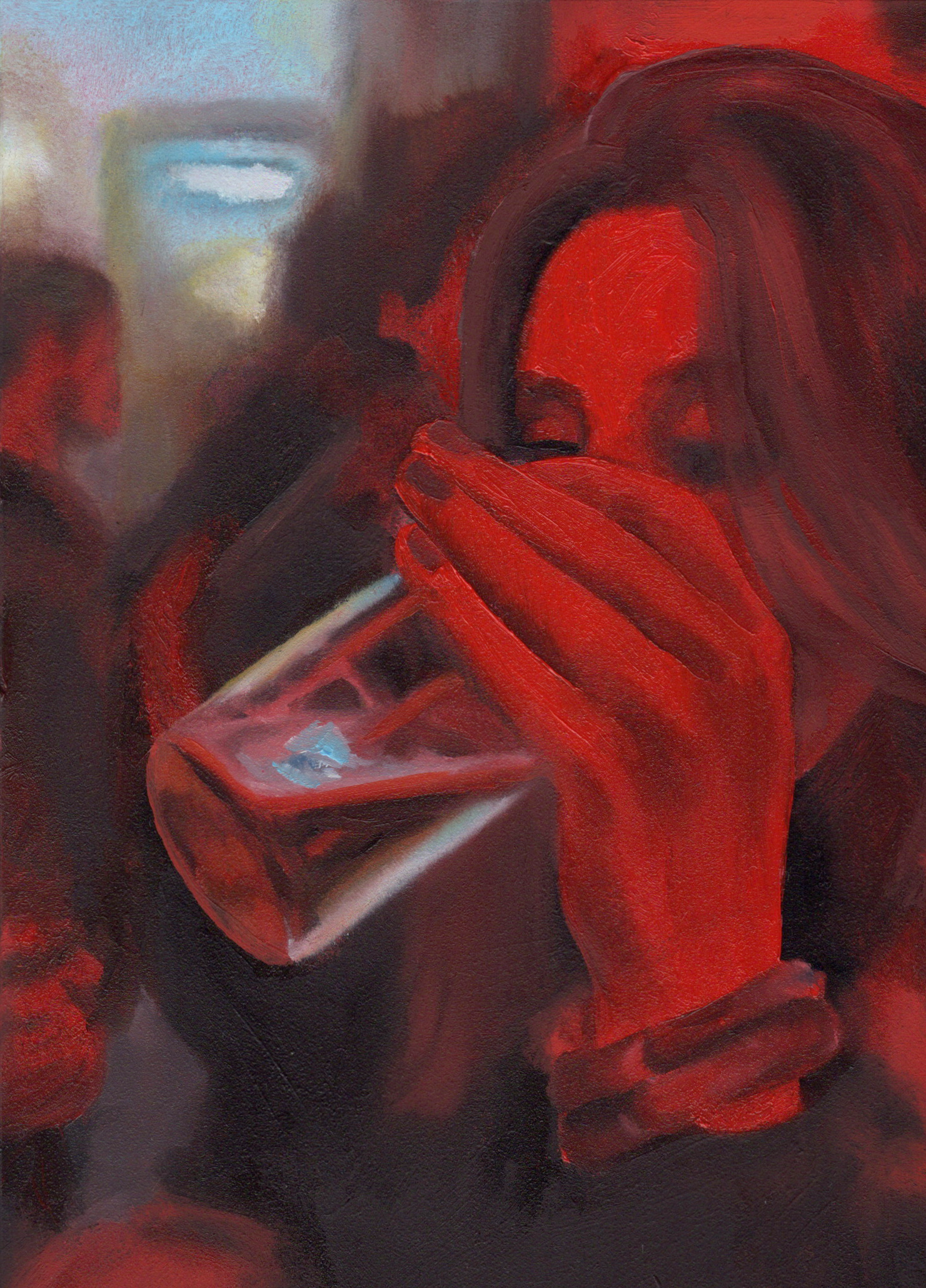 Nuits blanches - Awake for too long. Oil on panel, 13x18cm.