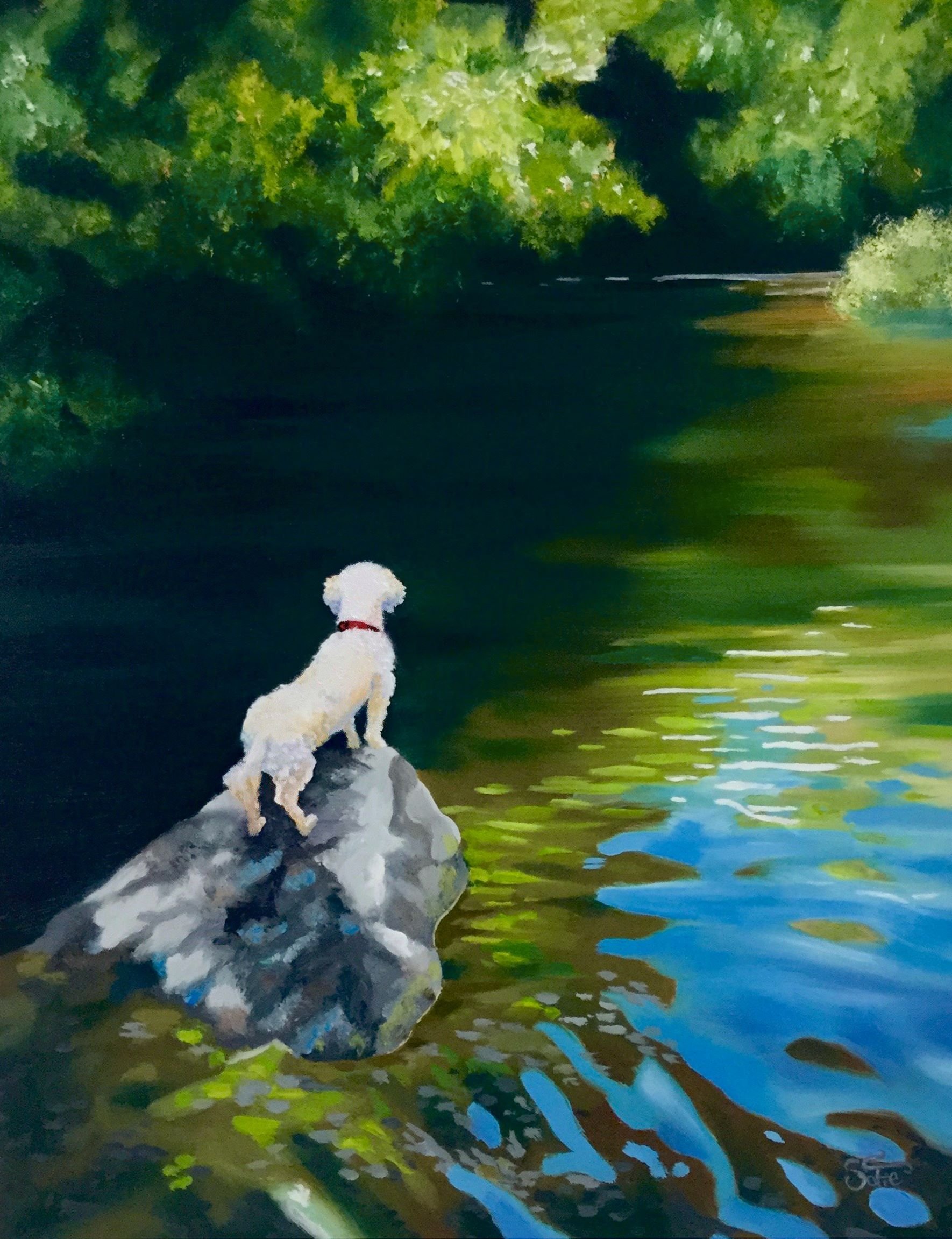 Faking confidence, oil on wood. 25x18cm.