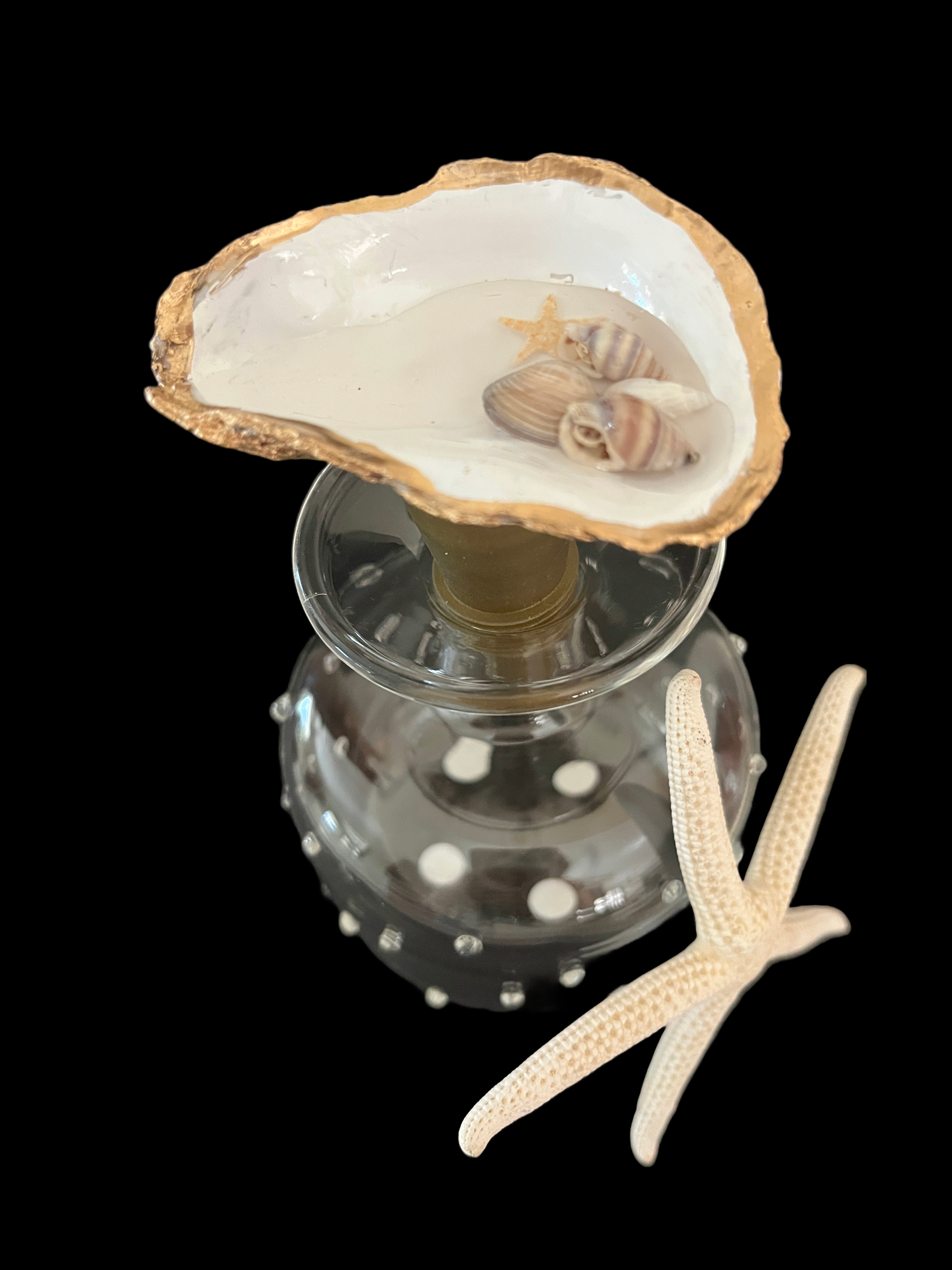 Starfish + Shells with Resin Wine Stopper