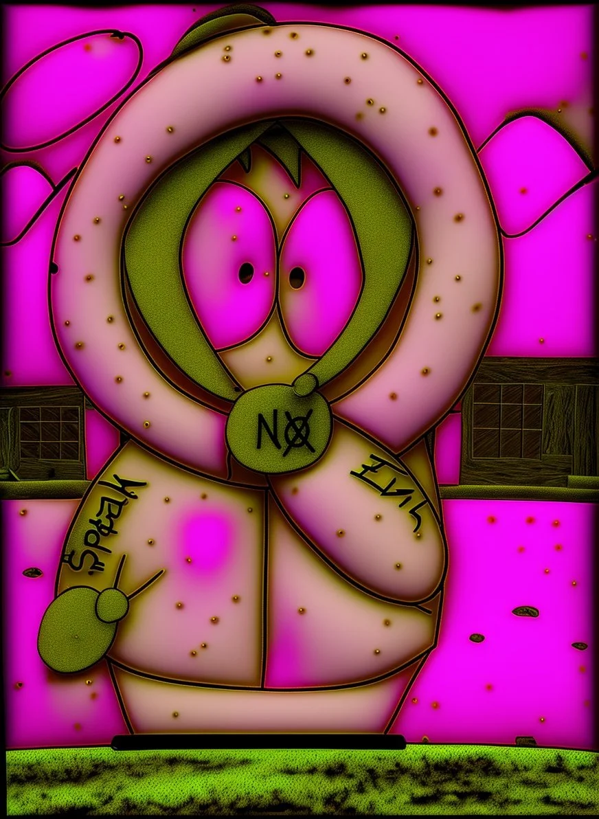 Lit Kenny – Speak No Evil – Comp 1
Kenny, rendered in shockwave pink and green, stands silent yet powerful. Symbols on his jacket read “Speak No Evil” — a visual mantra for an age of noise. The piece hums with mystery and rebellion, combining street 