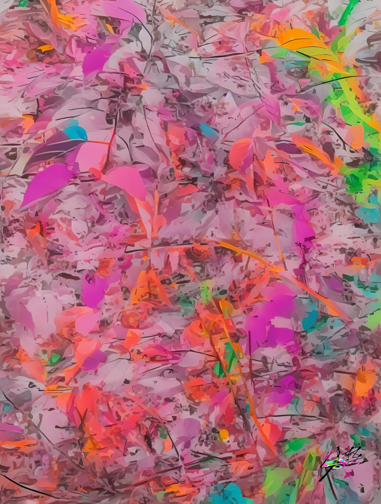 Title: Raspberry Bush Comp 2
Vivid pinks and glowing oranges pulse through a digital thicket of color — natural rhythm turned radiant. Every layer feels alive, shimmering between stillness and motion. This is where light grows wild.