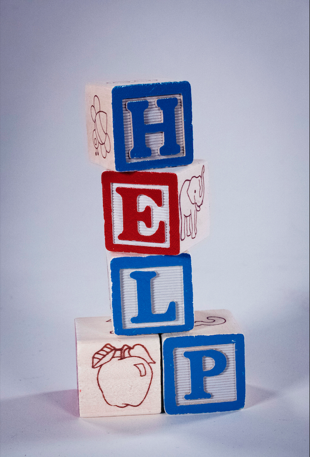 A stack of alphabetical blocks use for photographic design