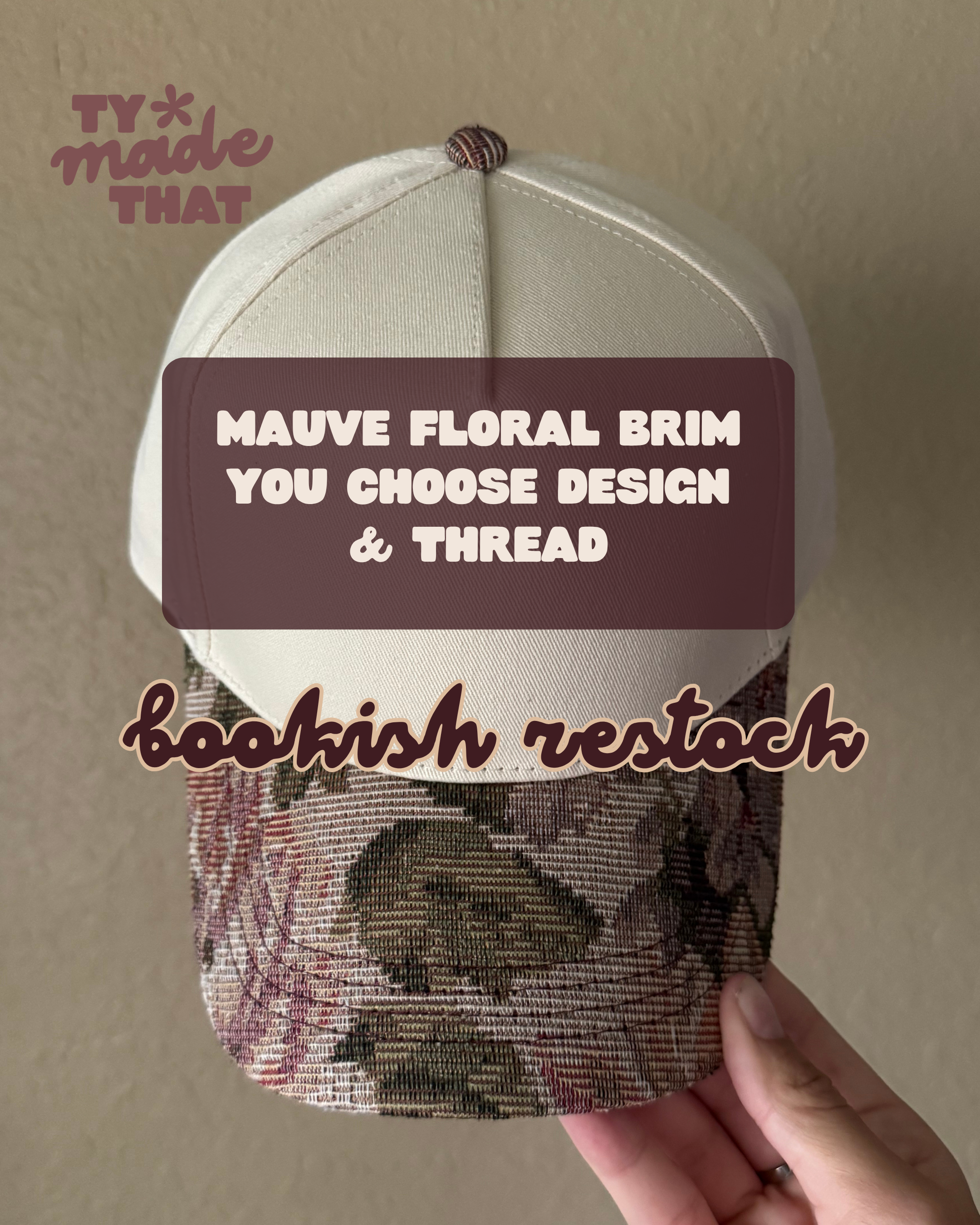 Bookish Mauve Floral Hat