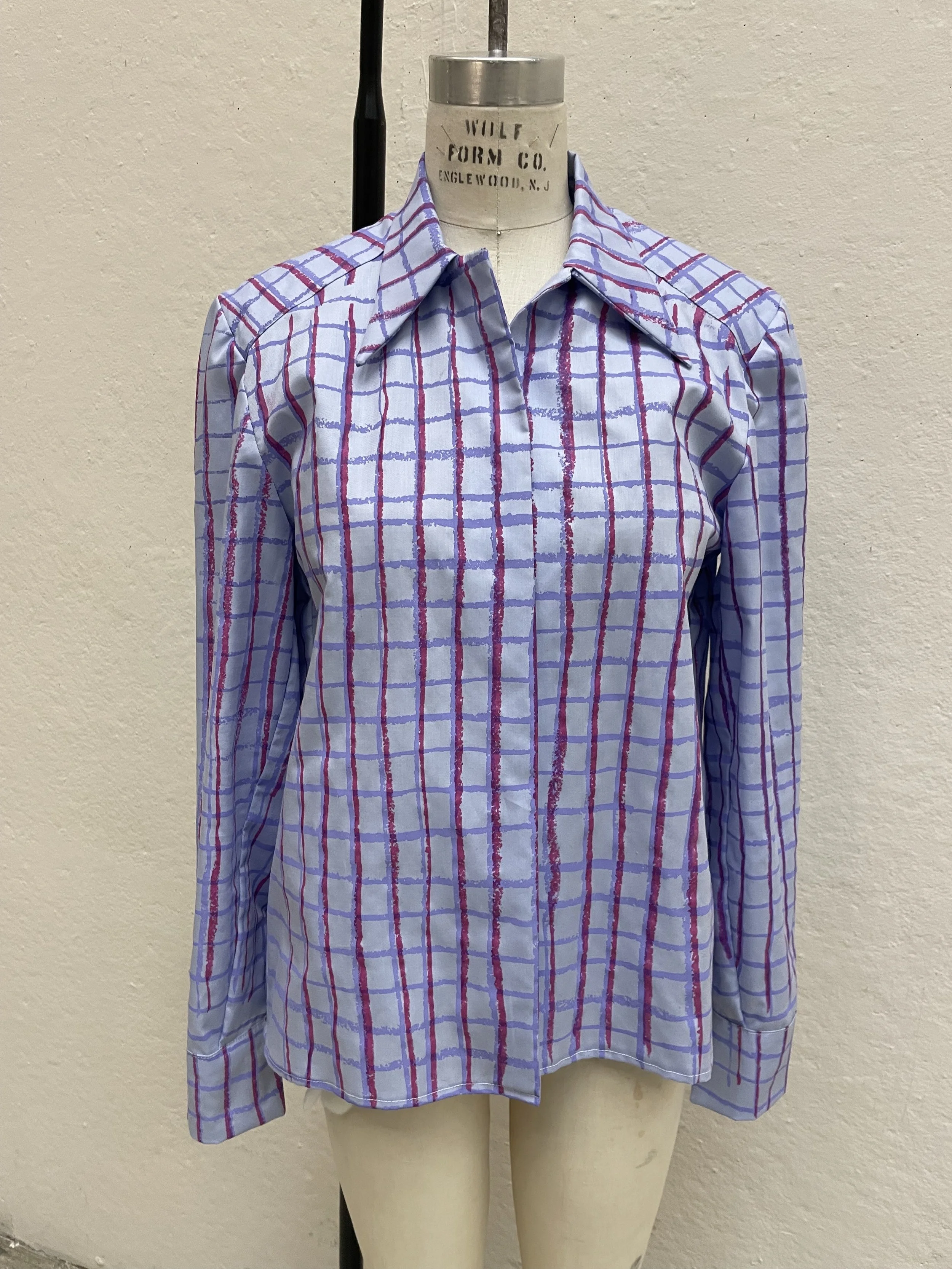 Cotton shirt with hand drawn silkscreen print, 2025