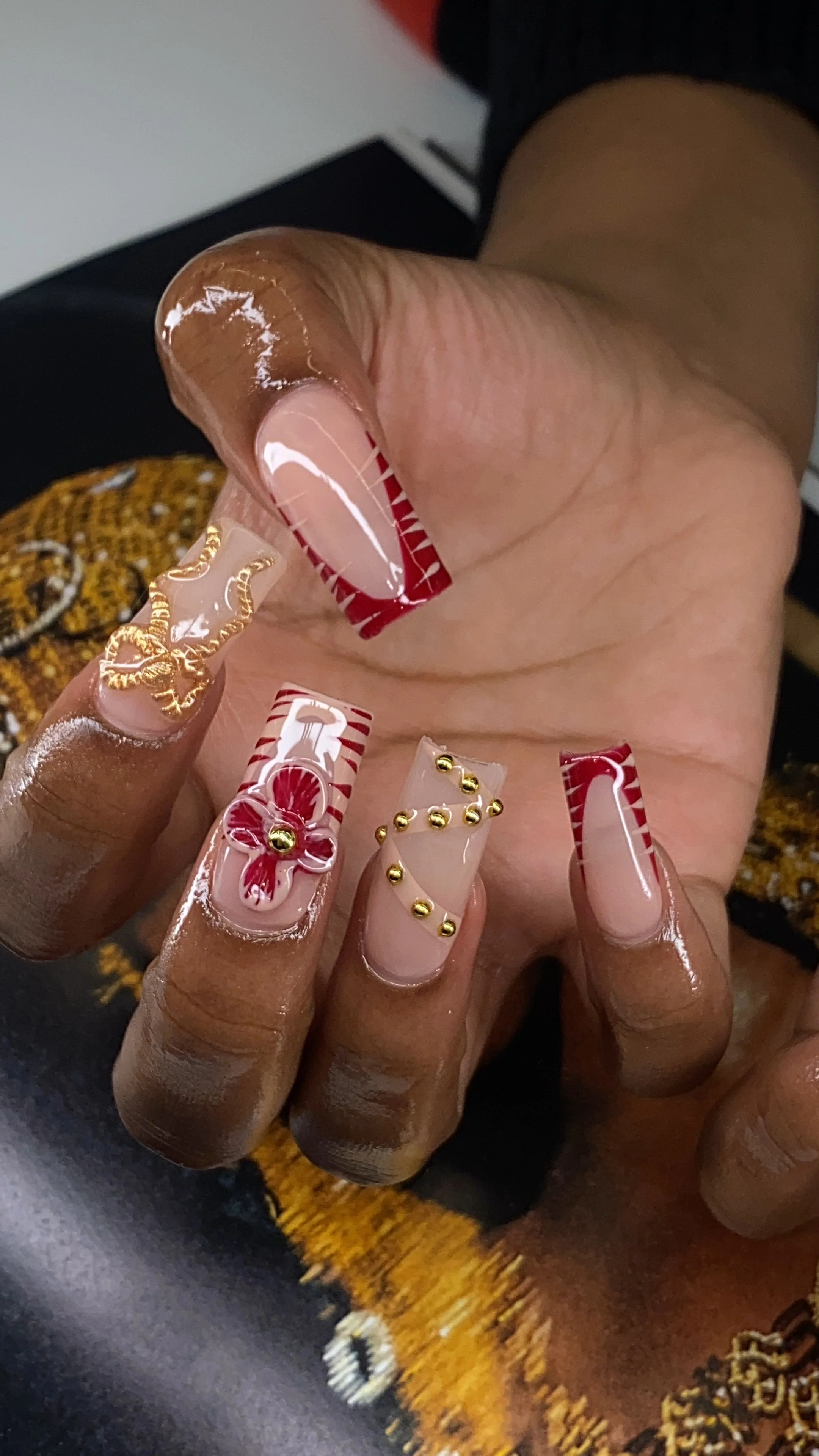 TIPS 312 gel x with 3D nail art