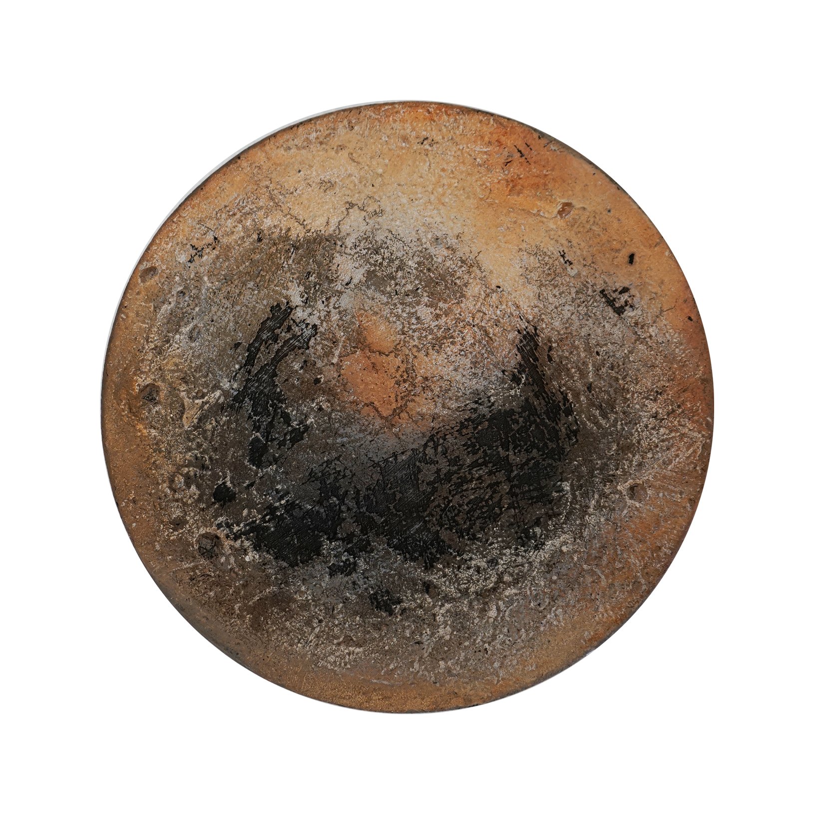 New Moon 28cm round Jarrah ash charcoal and inks.jpg