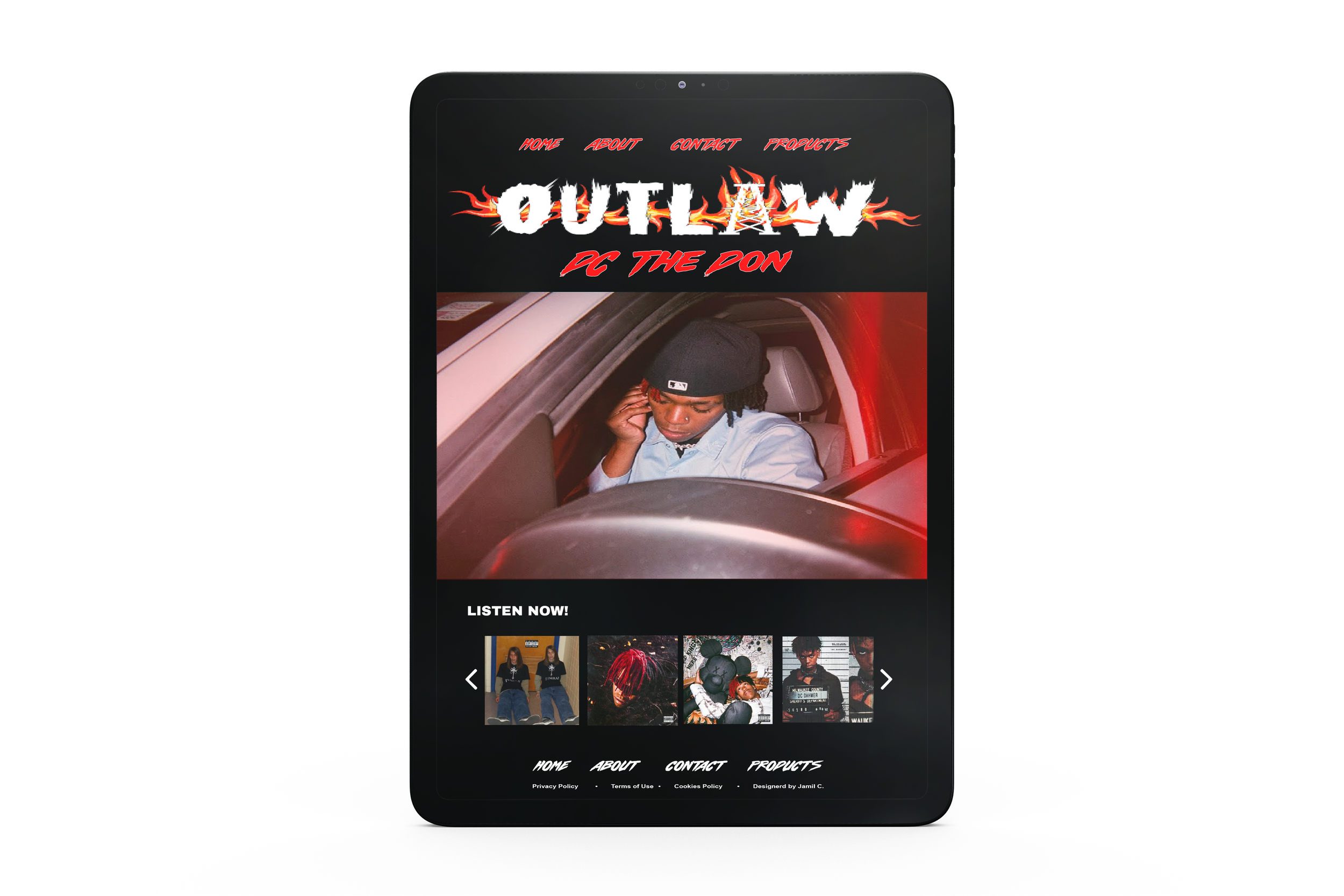 Student-designed tablet website for DC The Don (2023)