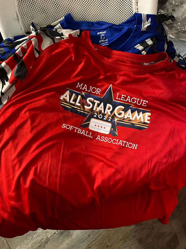 Red Major League Softball Association All-Star Game tee