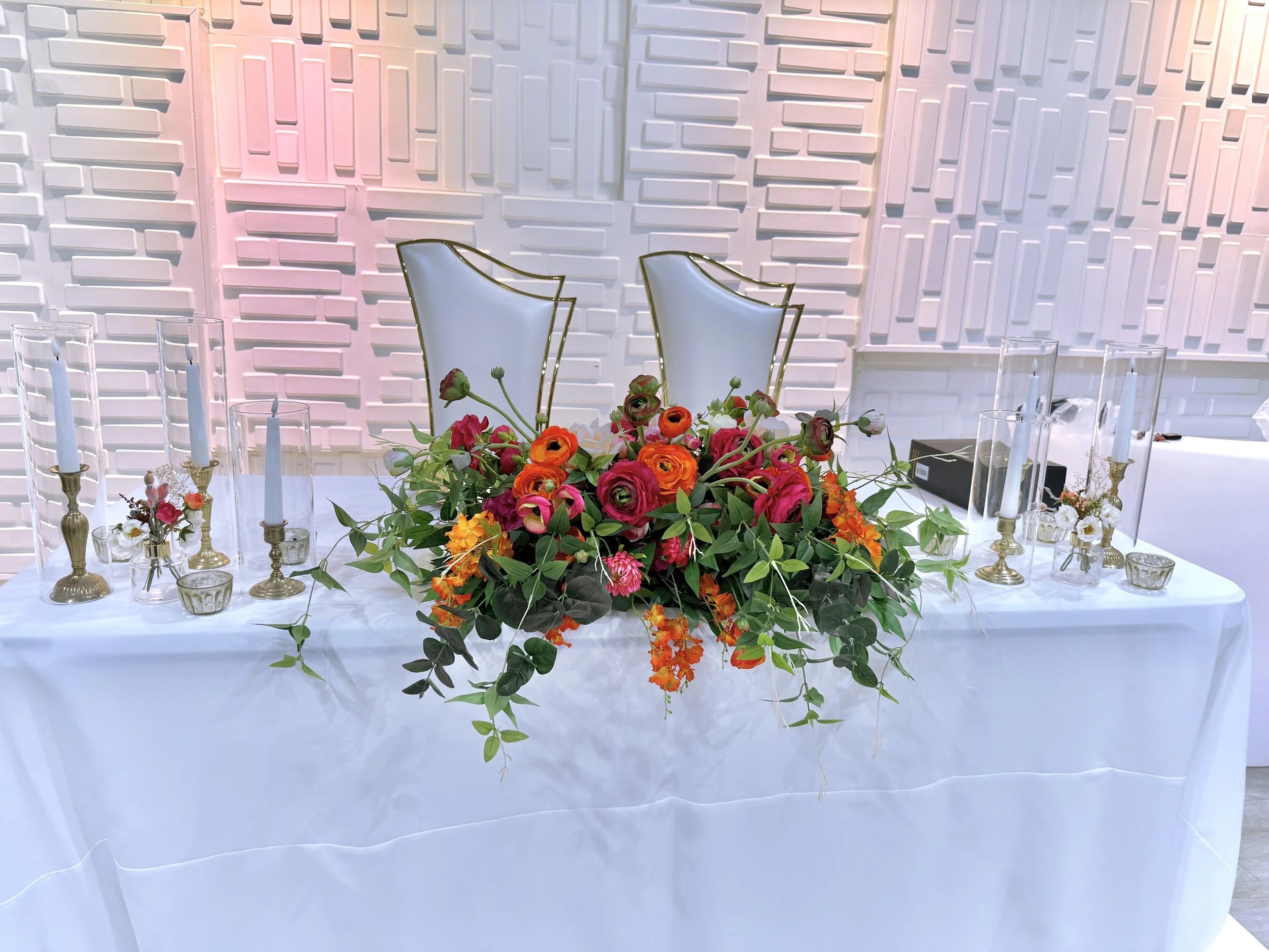 Sweetheart Table/Stage Floral Swag Arrangement