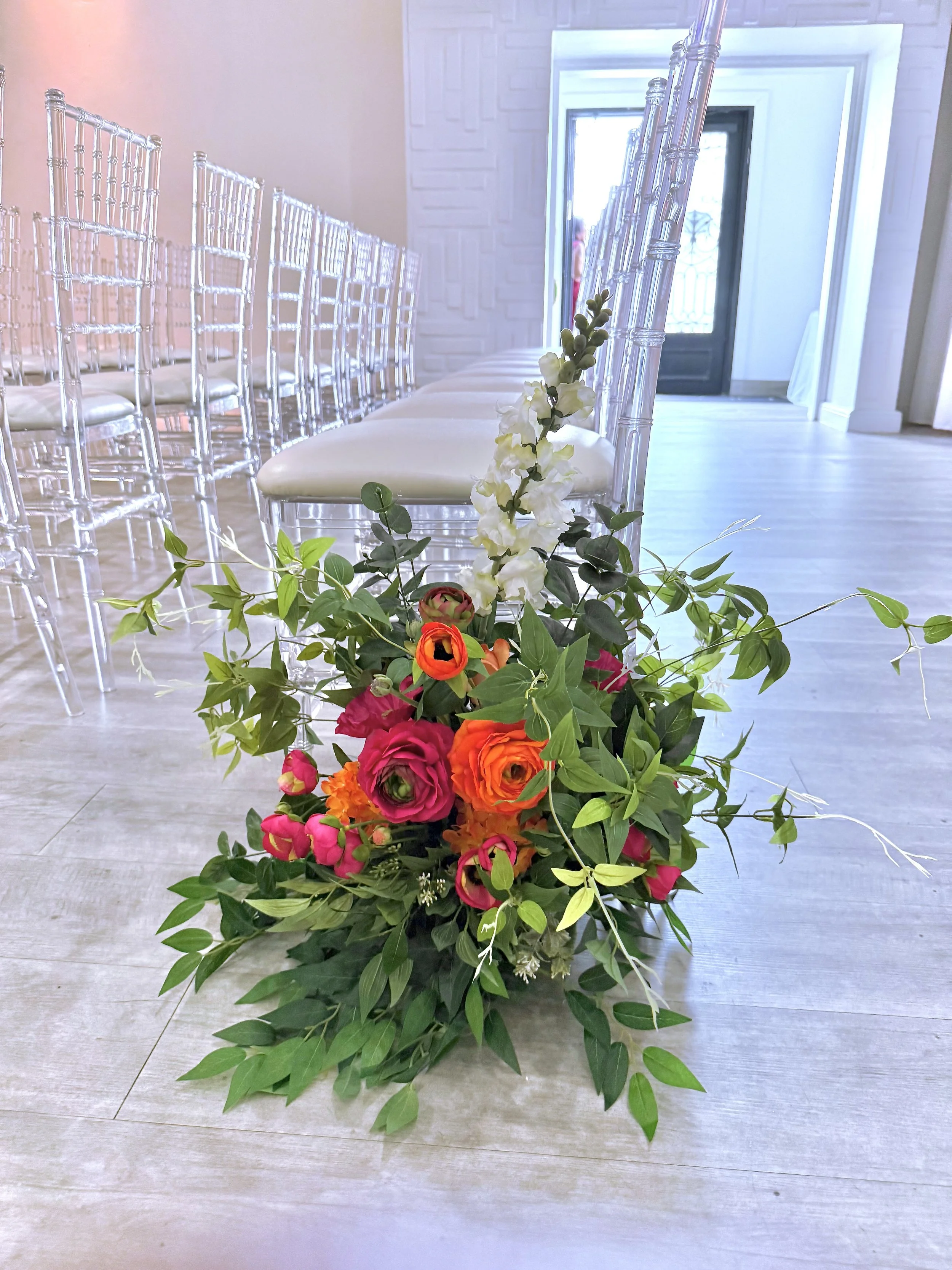 Single Aisle Meadow Floral Arrangements