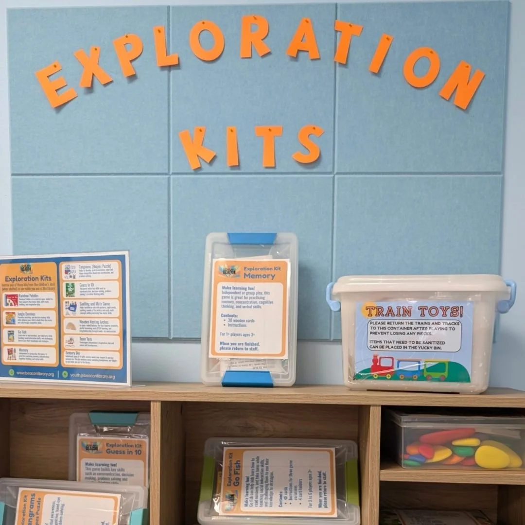 An image of the Exploration Kits section inside the Children's Room