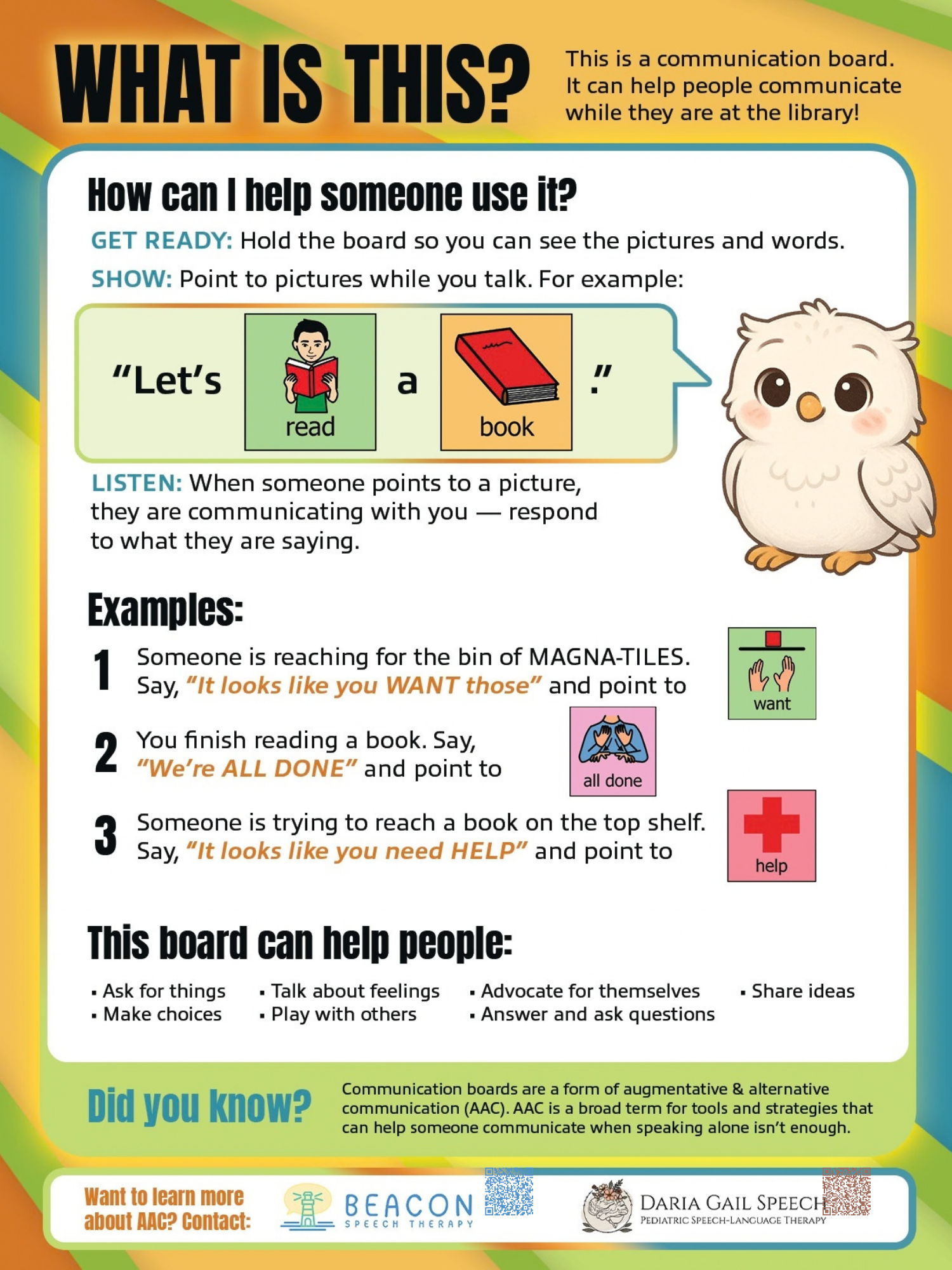 Instructions for using the Communication Board