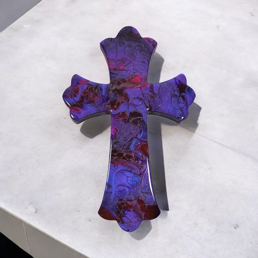 12” Scalloped Wood Cross