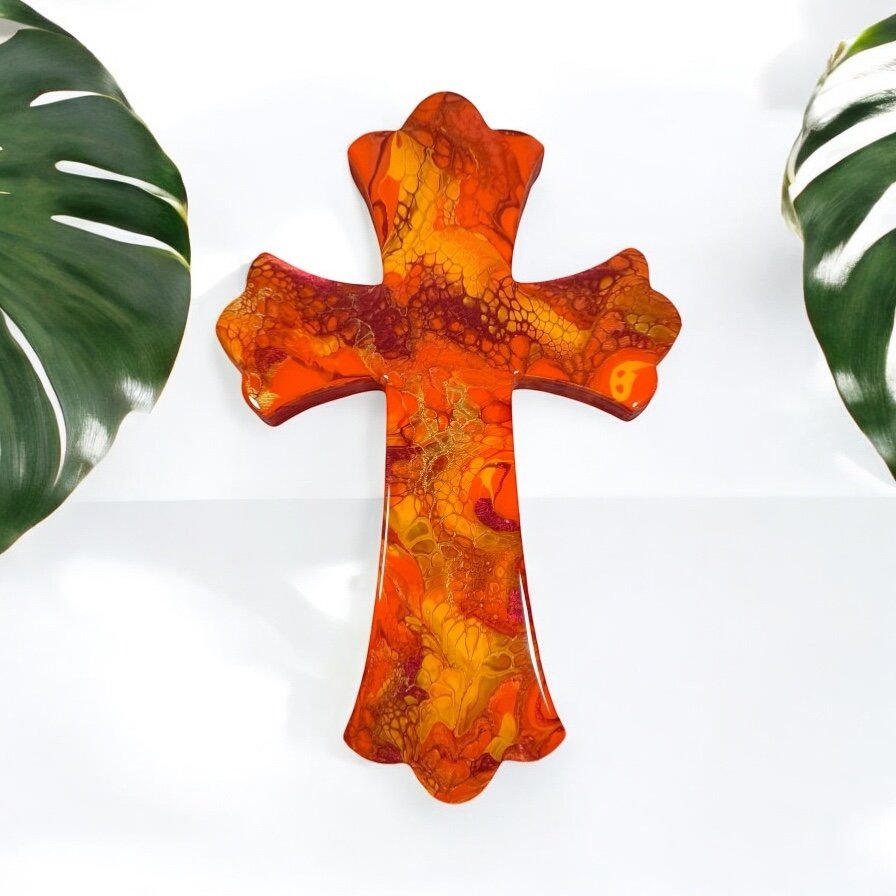 12” Scalloped Wood Cross