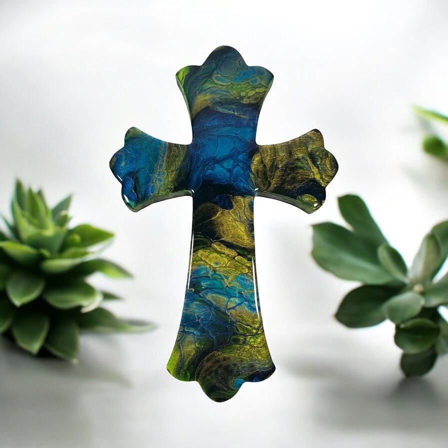 12” Scalloped Wood Cross