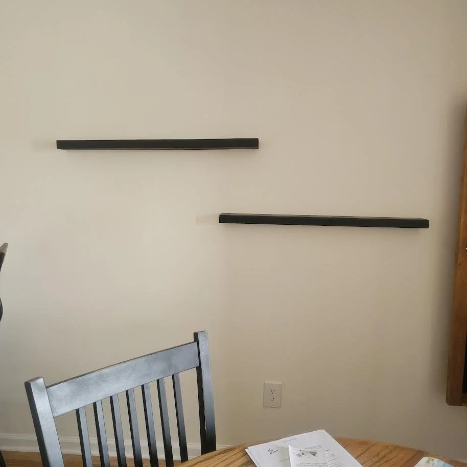 36” Modern Floating Shelves – Black Finish