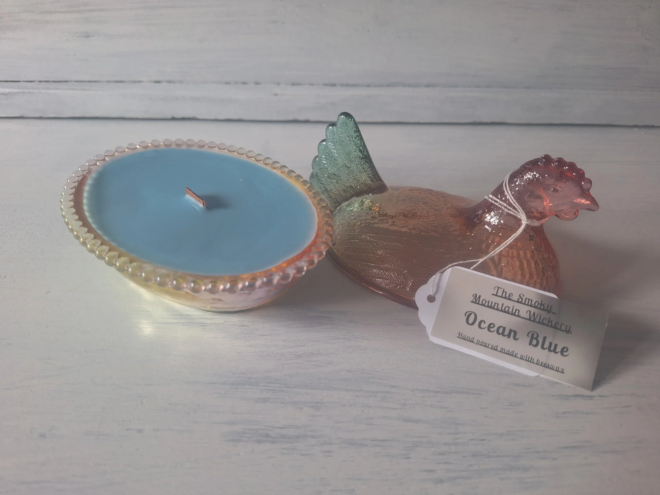 Hen on Nest Candle - Ocean Blue Fragrance