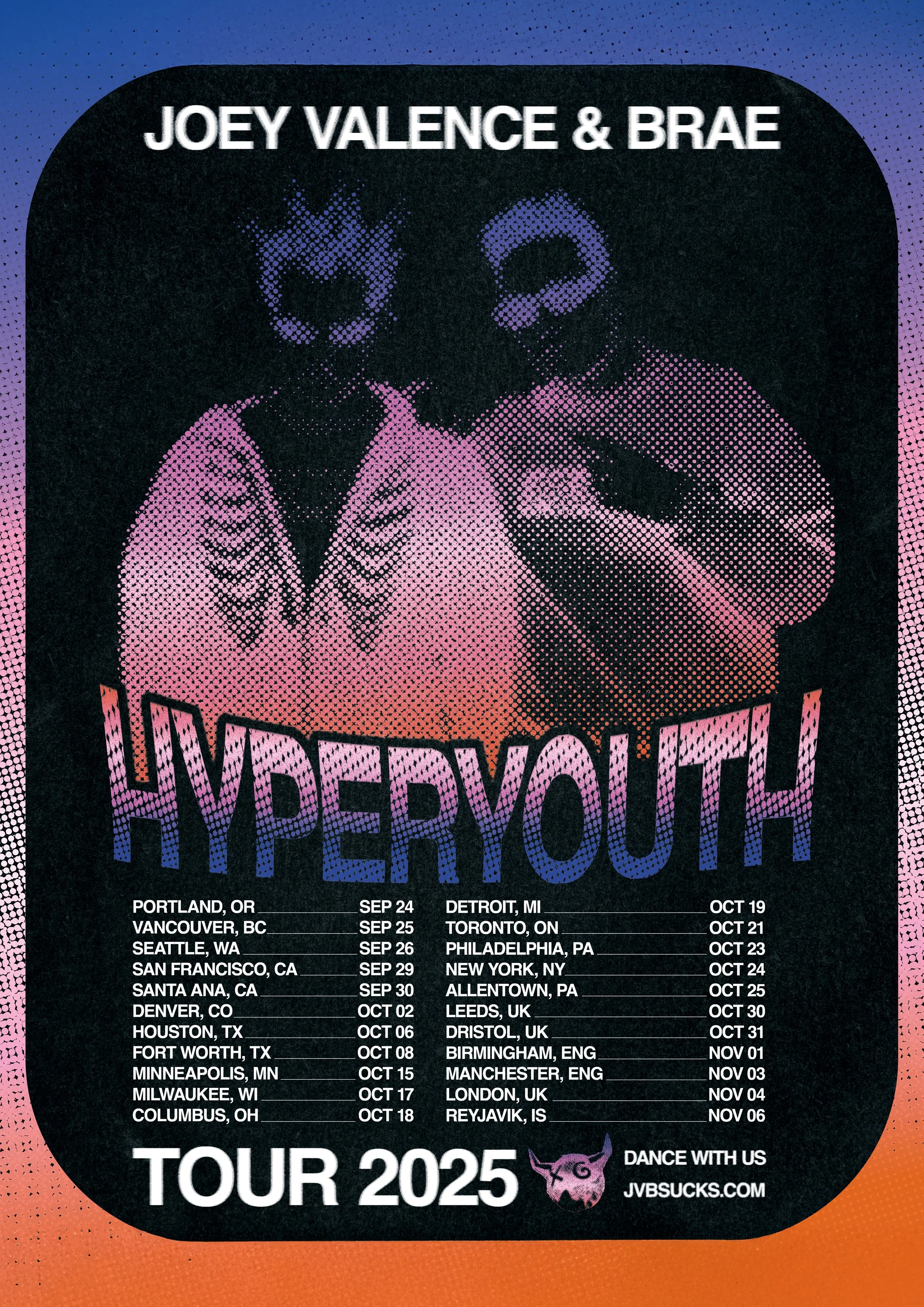 Joey Valence & Brae "HYPERYOUTH" Concept Tour Poster