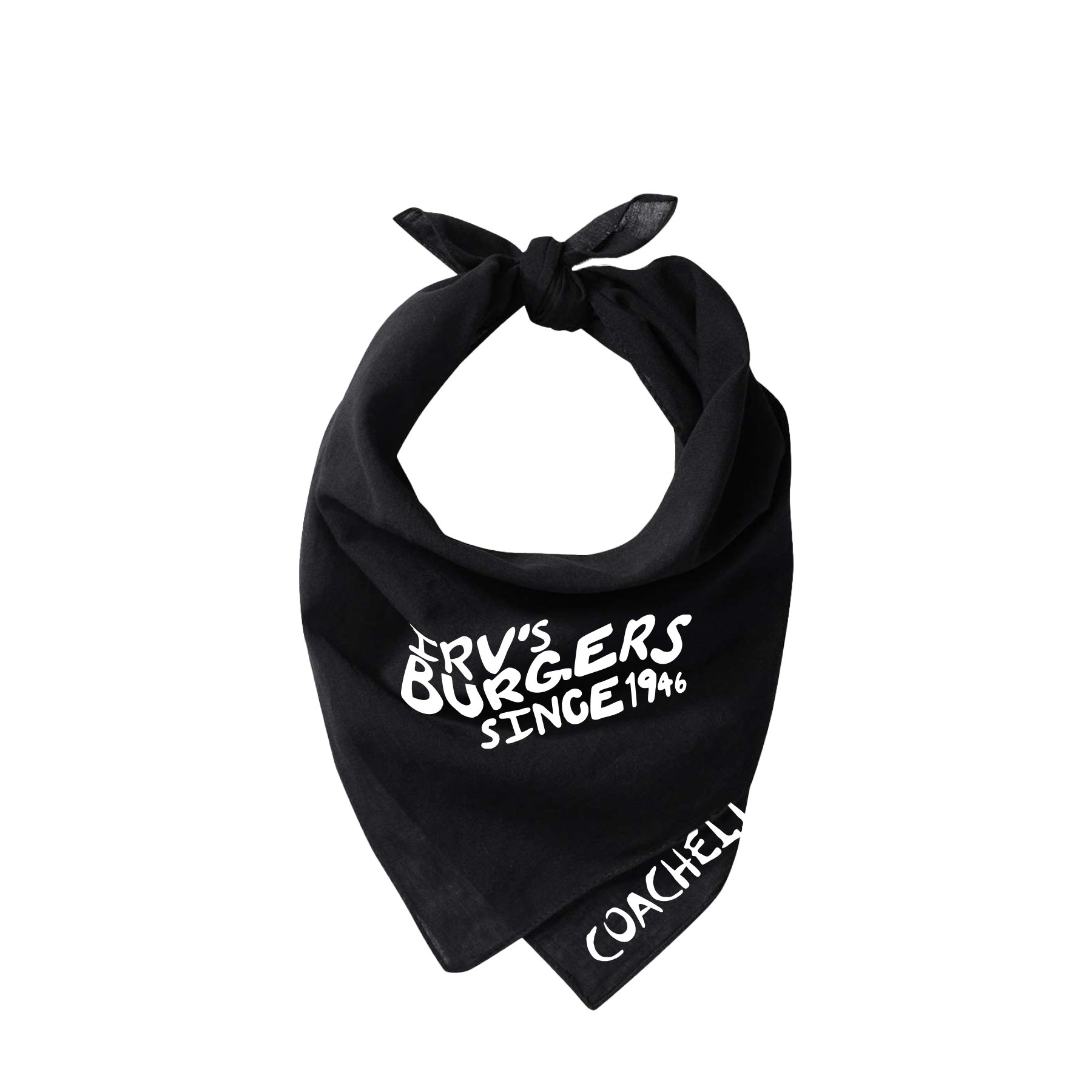 Black fabric headband with a knotted bow at the top and white text reading 'BRY'S BURGERS SINCE 1996' on the front.