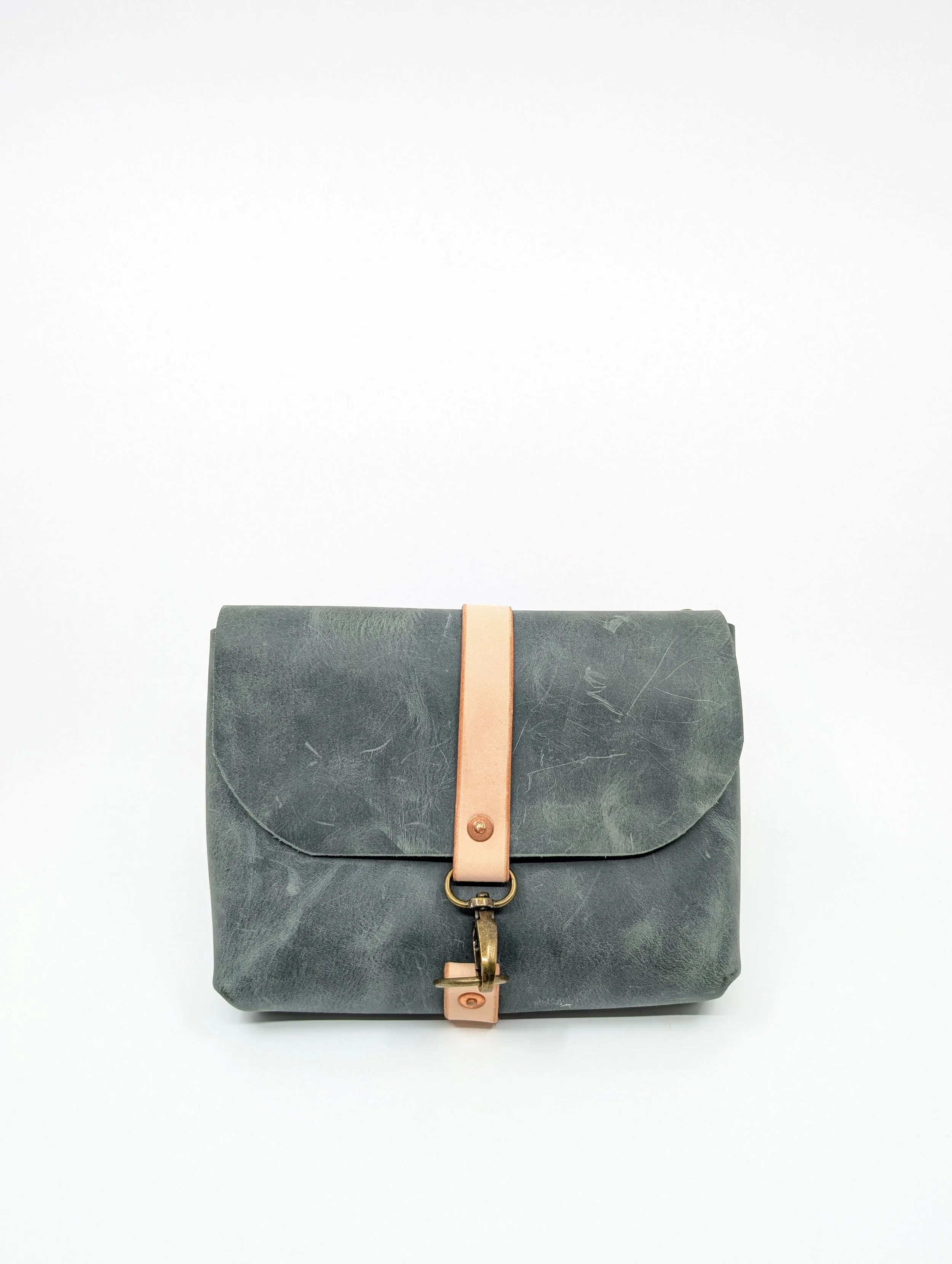 Teal Leather Sling Bag