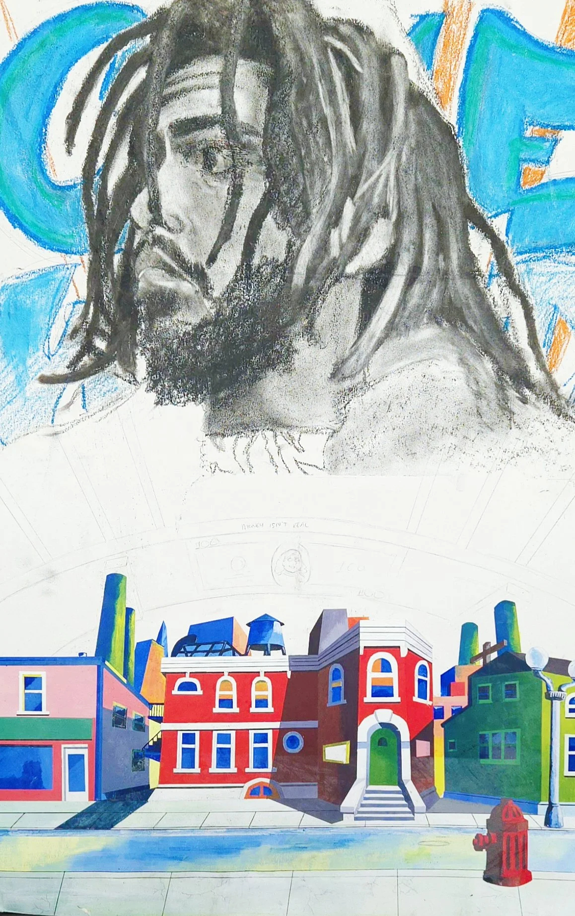 WIP - KOD Streets
Pastel + Charcoal on Board