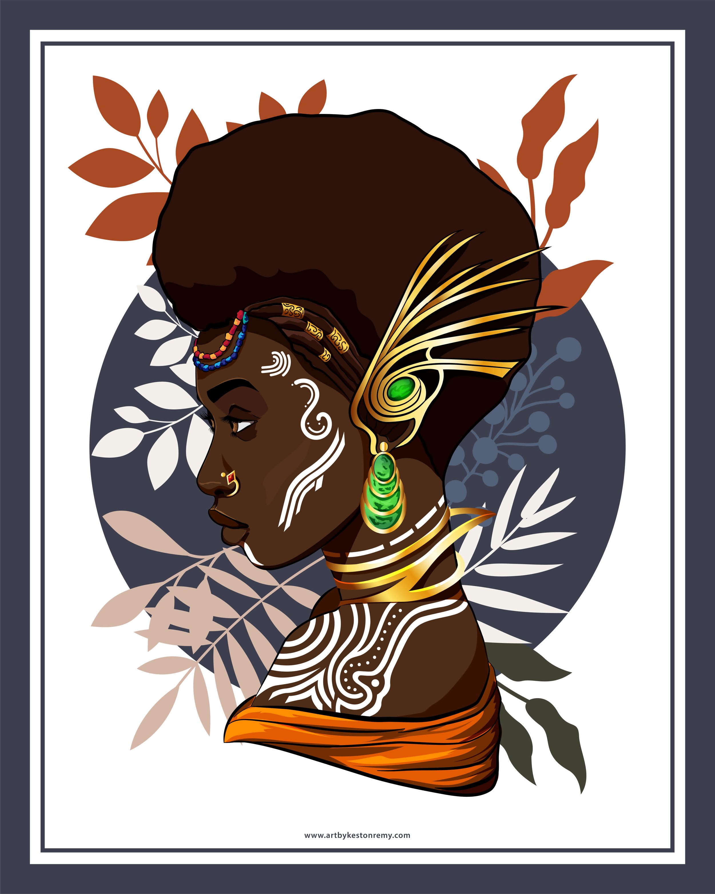 Afri Beauty Wall Decor Art-Afro Futuristic Portrait