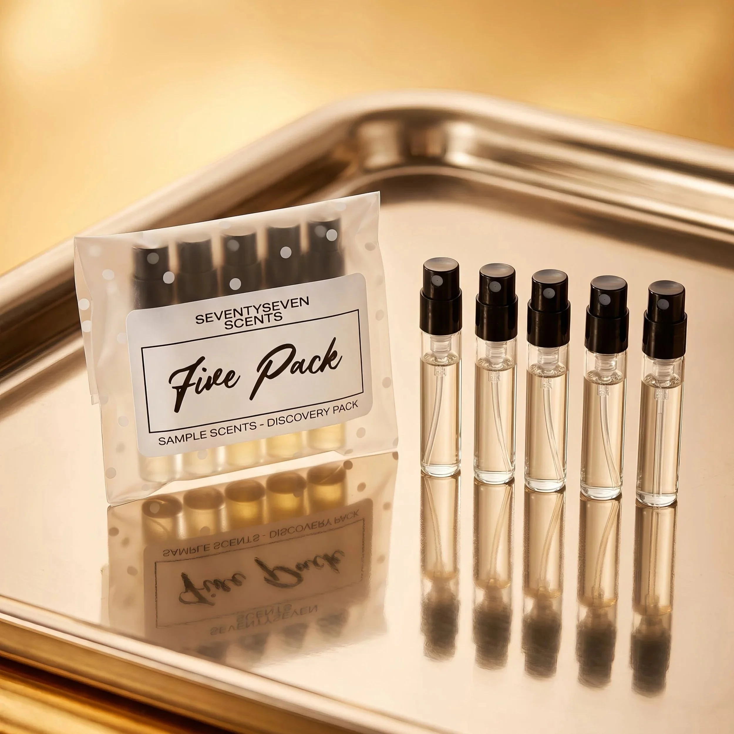 Perfume discovery set, five pack fragrance sampler with build your own scent choices