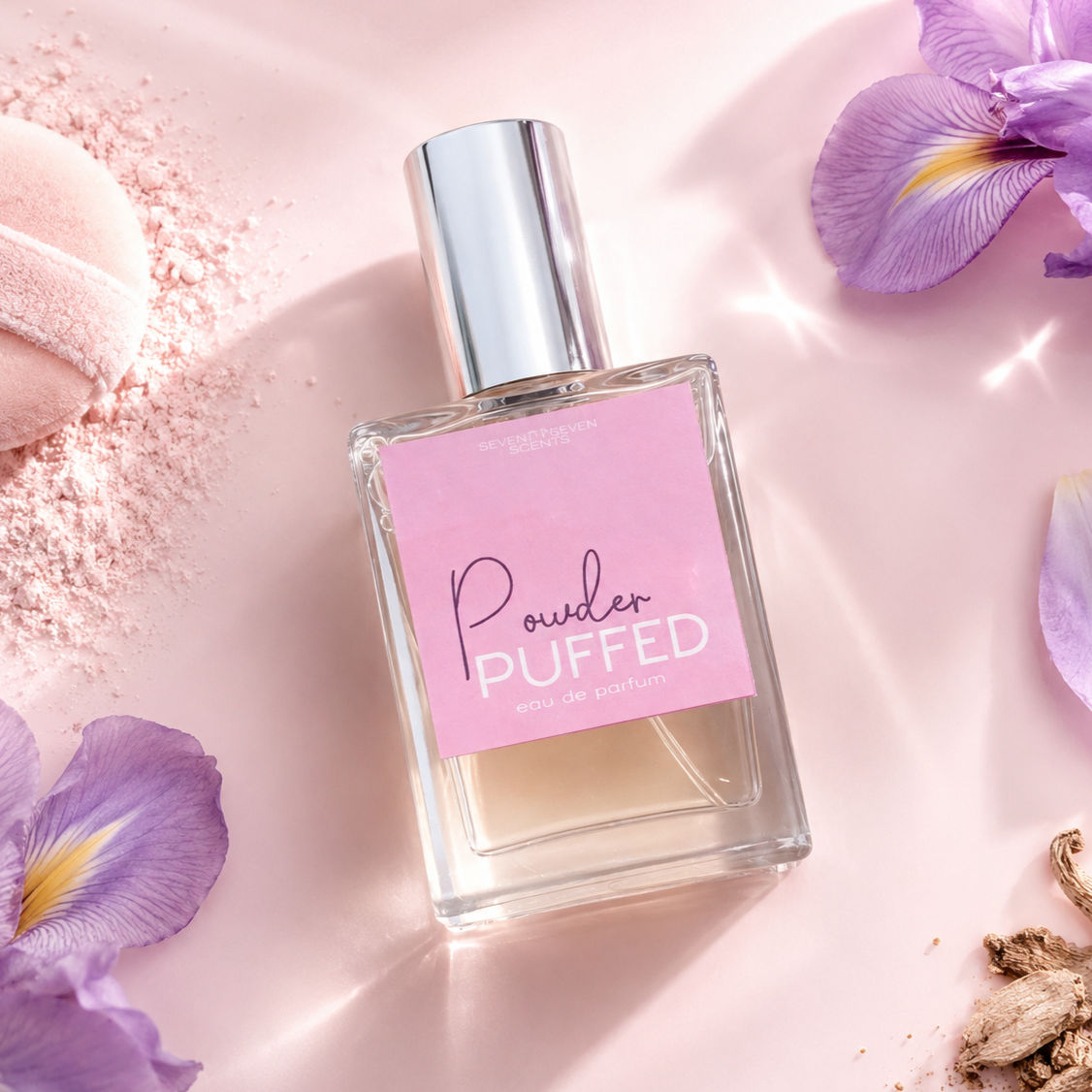 Baby powder and powdery perfume collections iris and orris