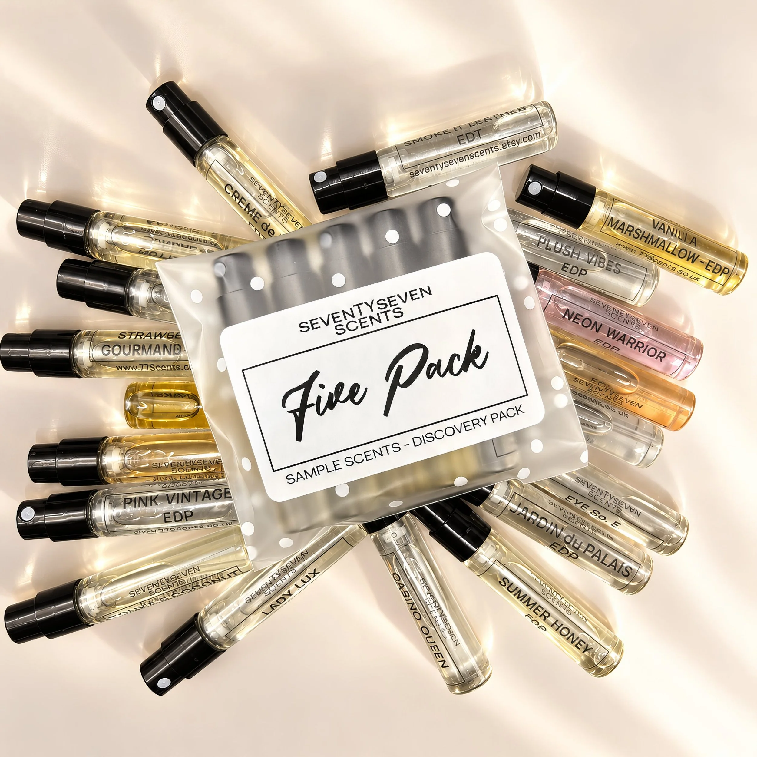 Fragrance sample pack, multiple choice perfume sampler with EDP and EDT discovery scents
