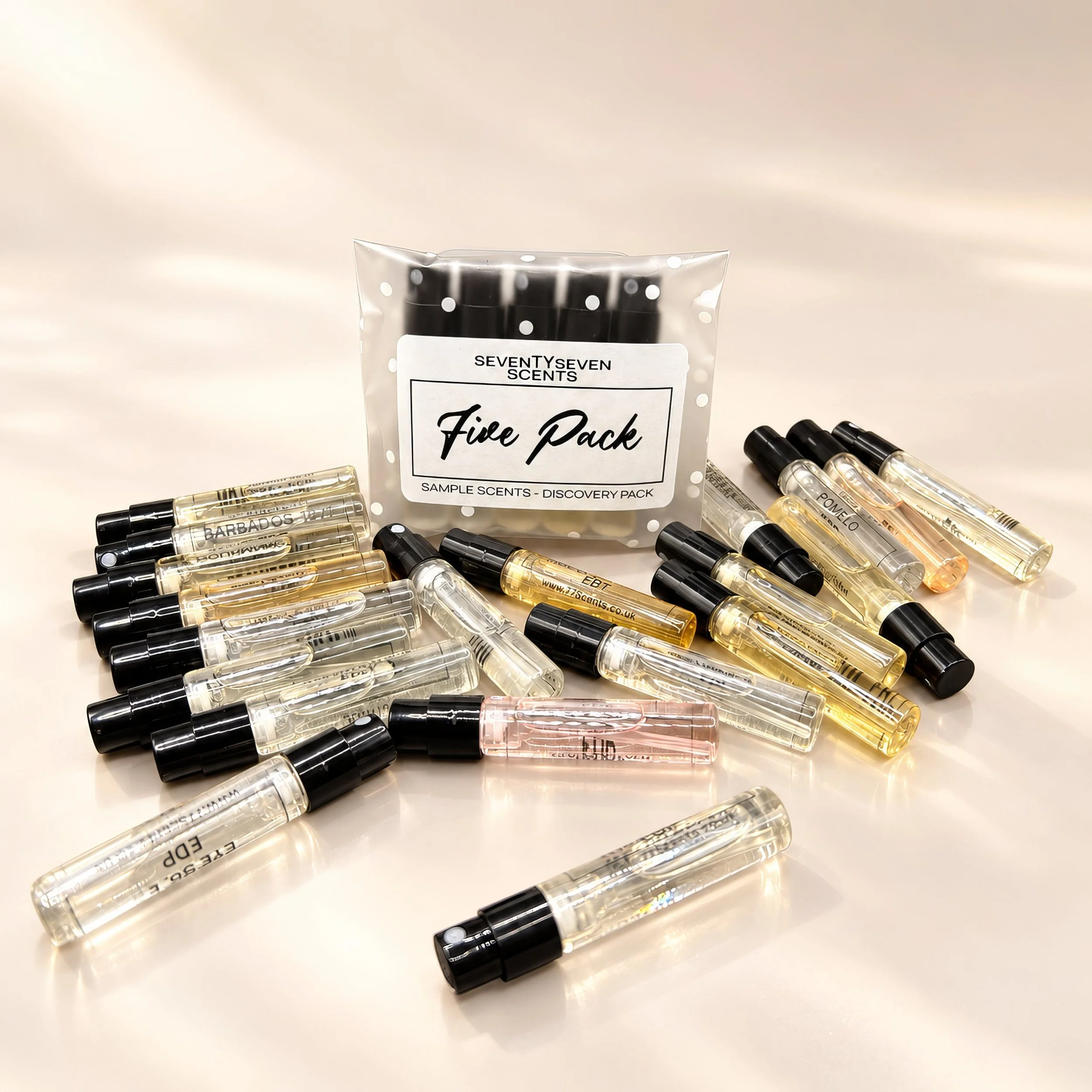 Multiple choice perfume sampler, fragrance samples from the full scent range