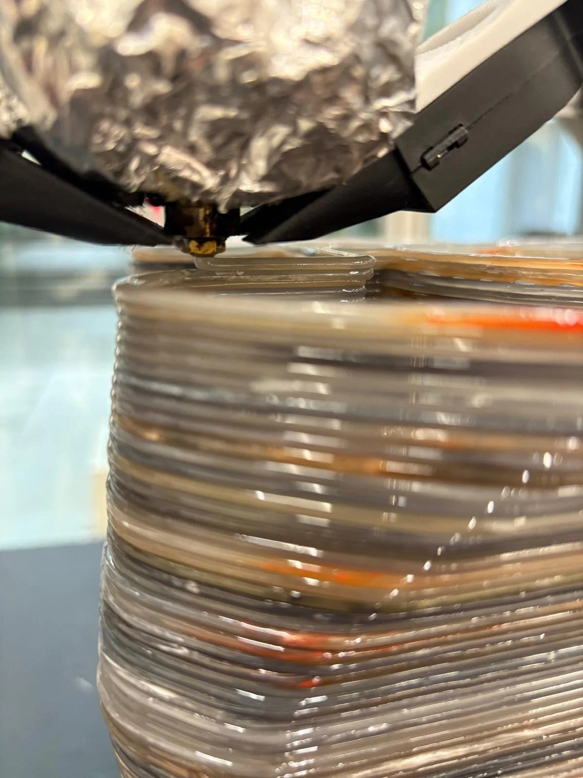 The color and transparency variation depended on the random plastic being added to the hopper