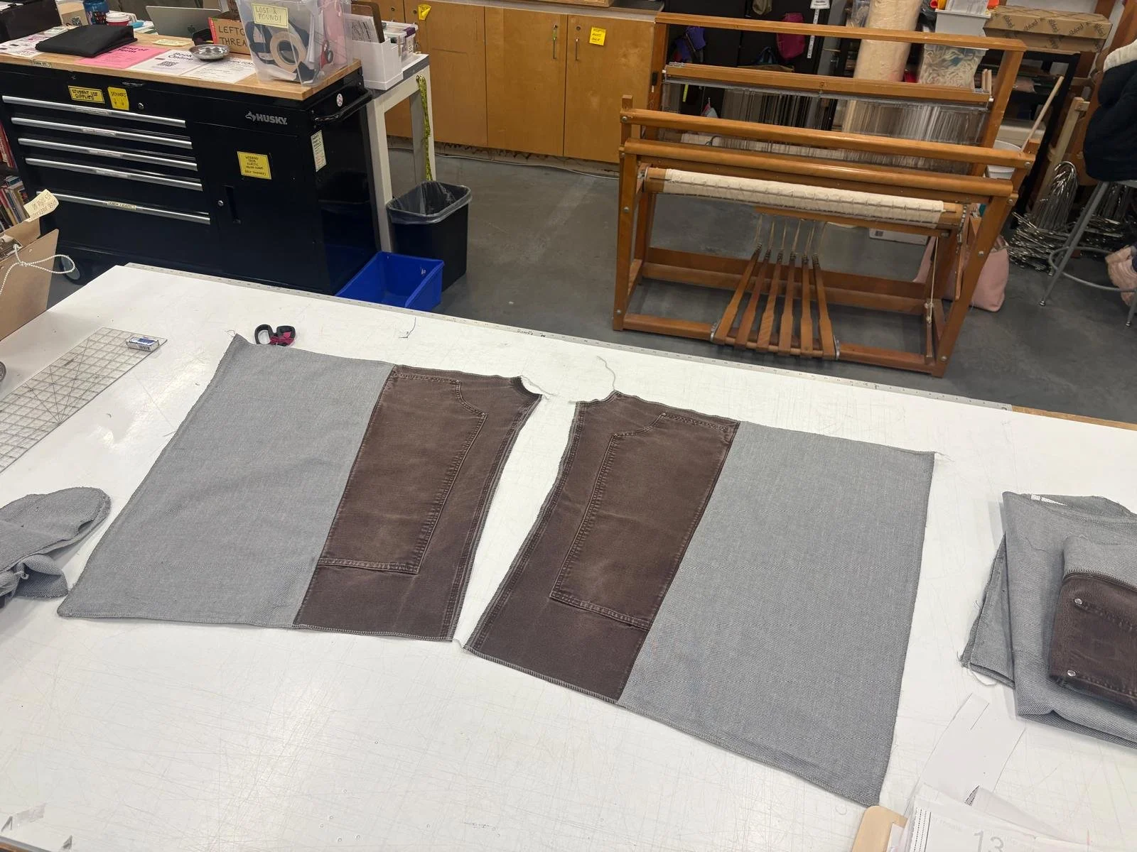 Quilting fabric panels into sleeves