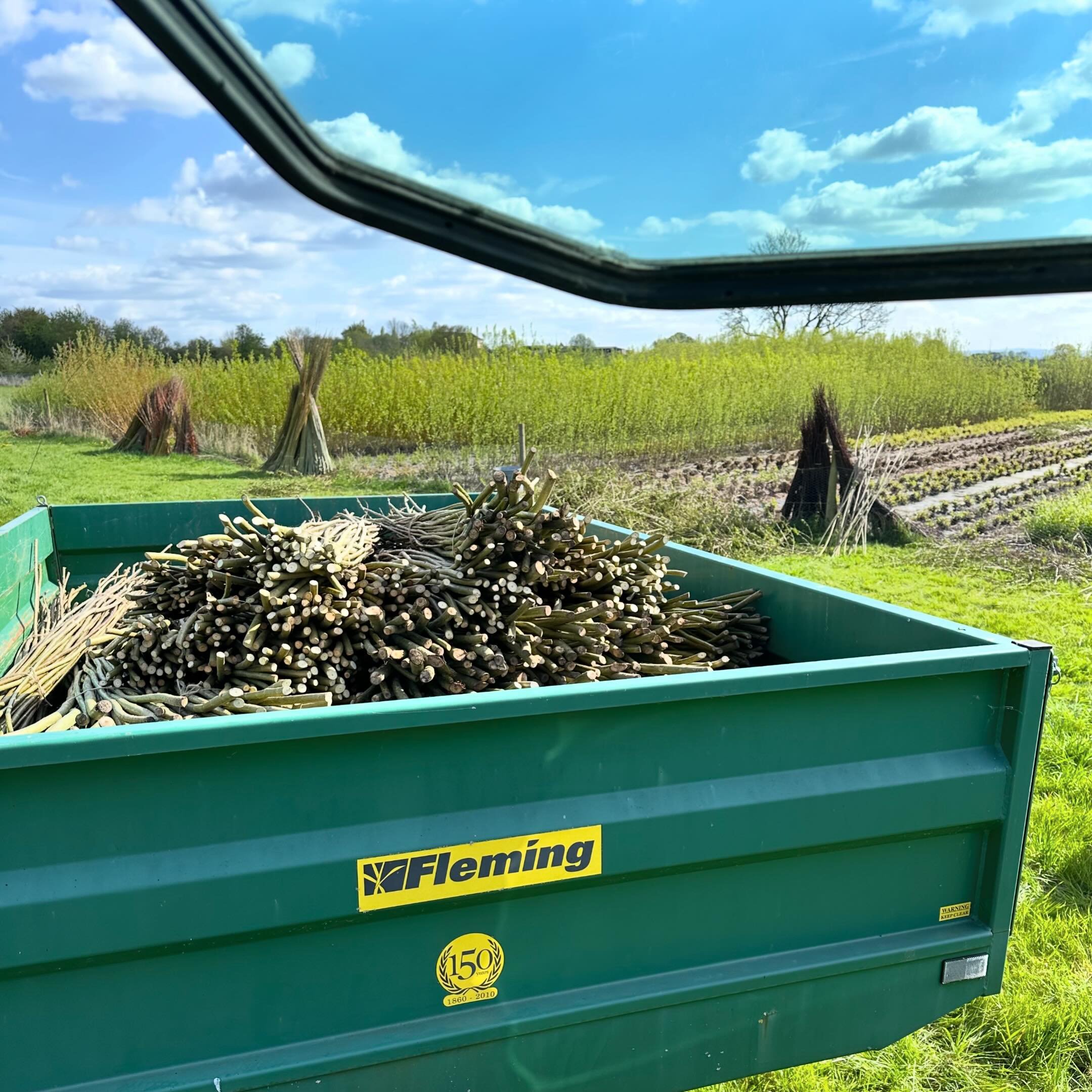 Finally&hellip;the ground has dried out just enough to be able to drive the tractor down to the withy beds to collect the very longest (and heaviest) bundles of willow rods that we cut over the winter.  It really has been one of the wettest harvests!