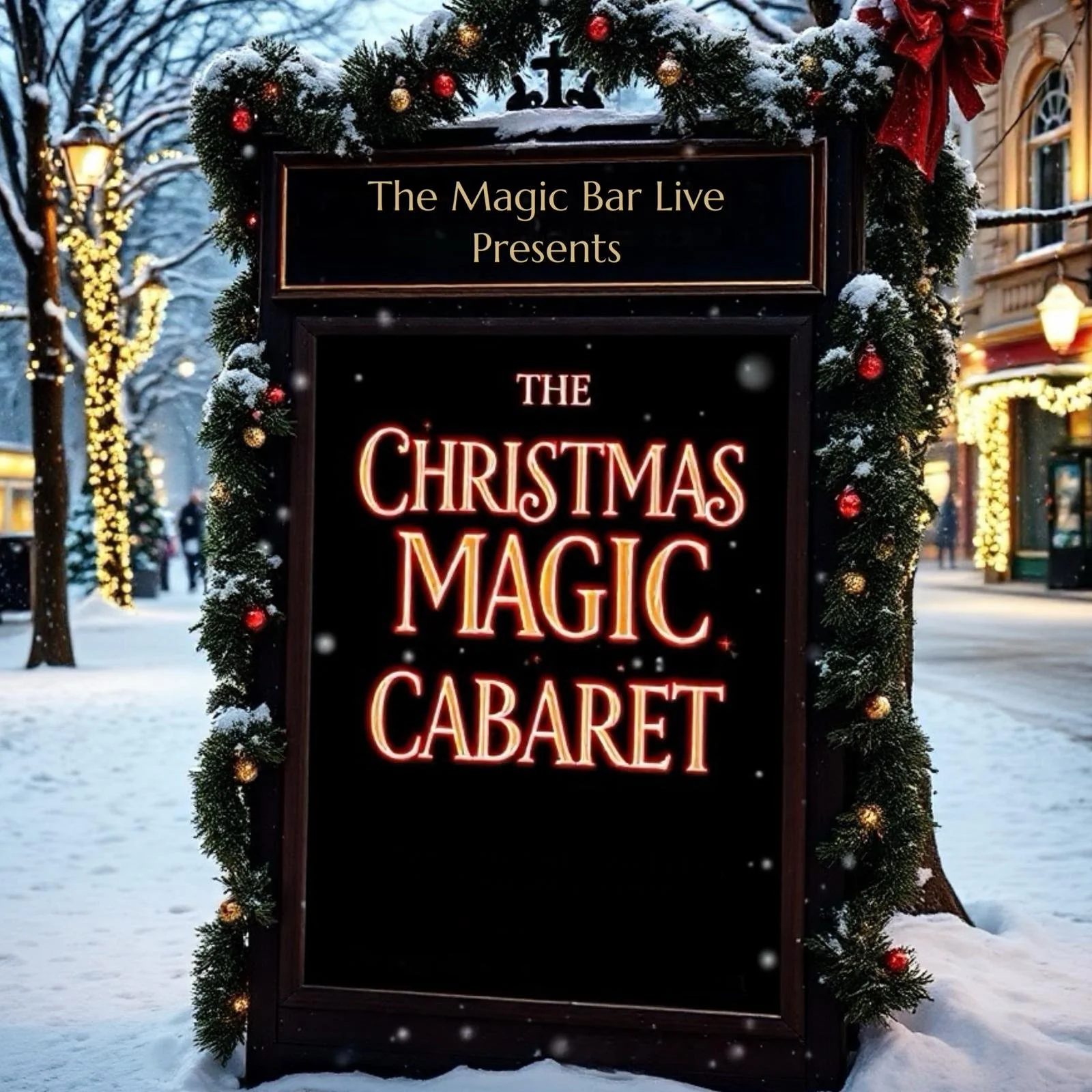 ⭐ This Saturday - Christmas Magic Cabaret ⭐

Step into a world of wonder this festive season at The Magic Bar Live!
Join us for an unforgettable evening of festive enchantment, where dazzling illusions, jaw-dropping sleight of hand, and a sprinkle of