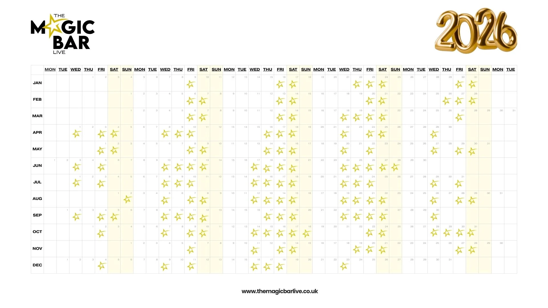 ✨ **BIG NEWS! 2026 SHOWS ARE NOW LIVE!** ✨
We&rsquo;re excited to announce that some of our brand-new 2026 Magic Bar Live shows are now online and open for booking!

From mind-blowing magic and unbelievable close-up moments to hilarious family favour