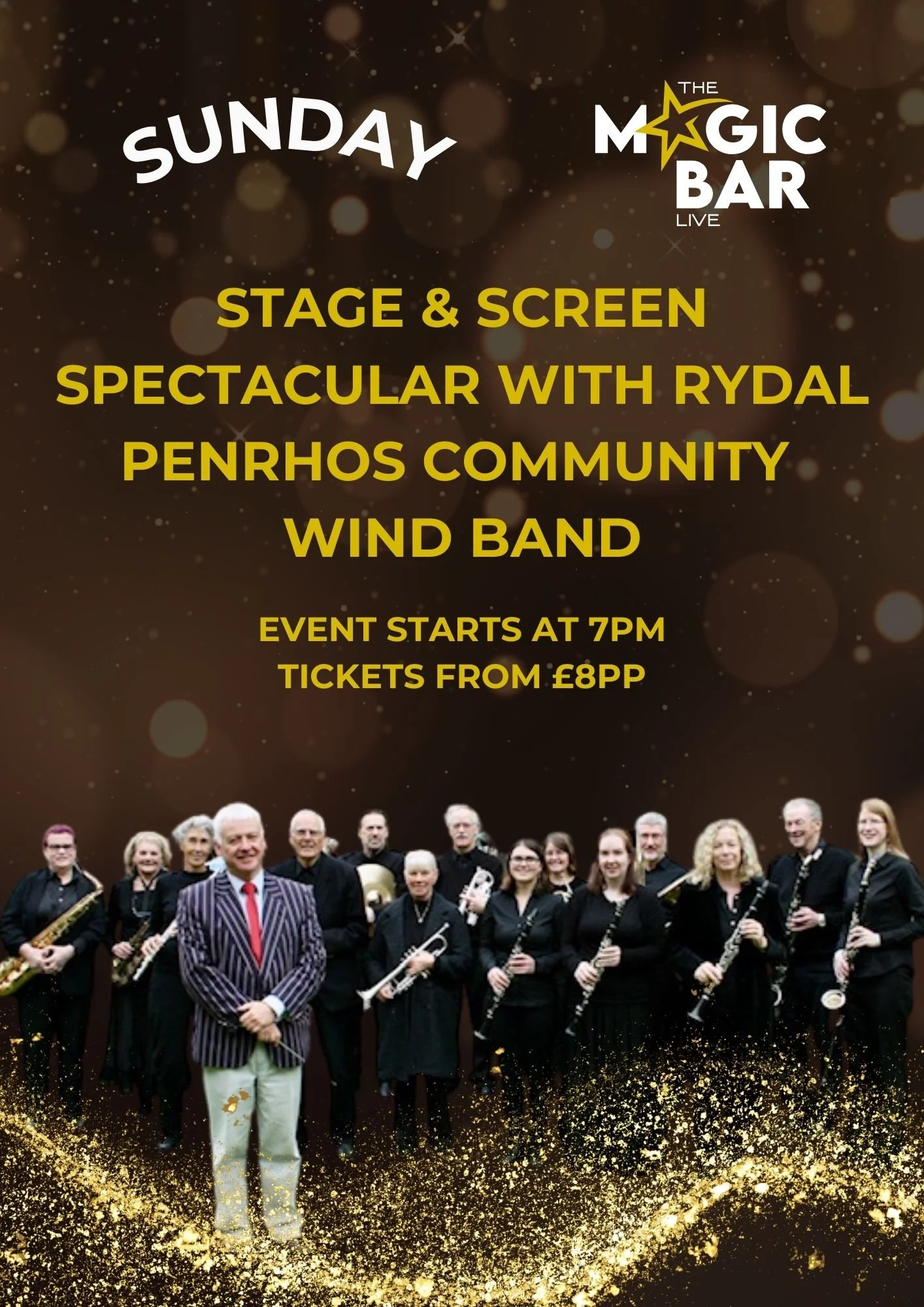 ⭐ This Sunday - Rydal Penrhos Community Wind Band ⭐
For one night only! Join us for Stage &amp; Screen Spectacular!
Book now: www.themagicbarlive.co.uk/tickets
#whattodothisweekend #nightout #llandudno #whattodo