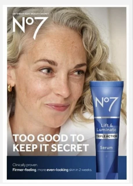 No7 Lift andLuminate Skincare Campaign