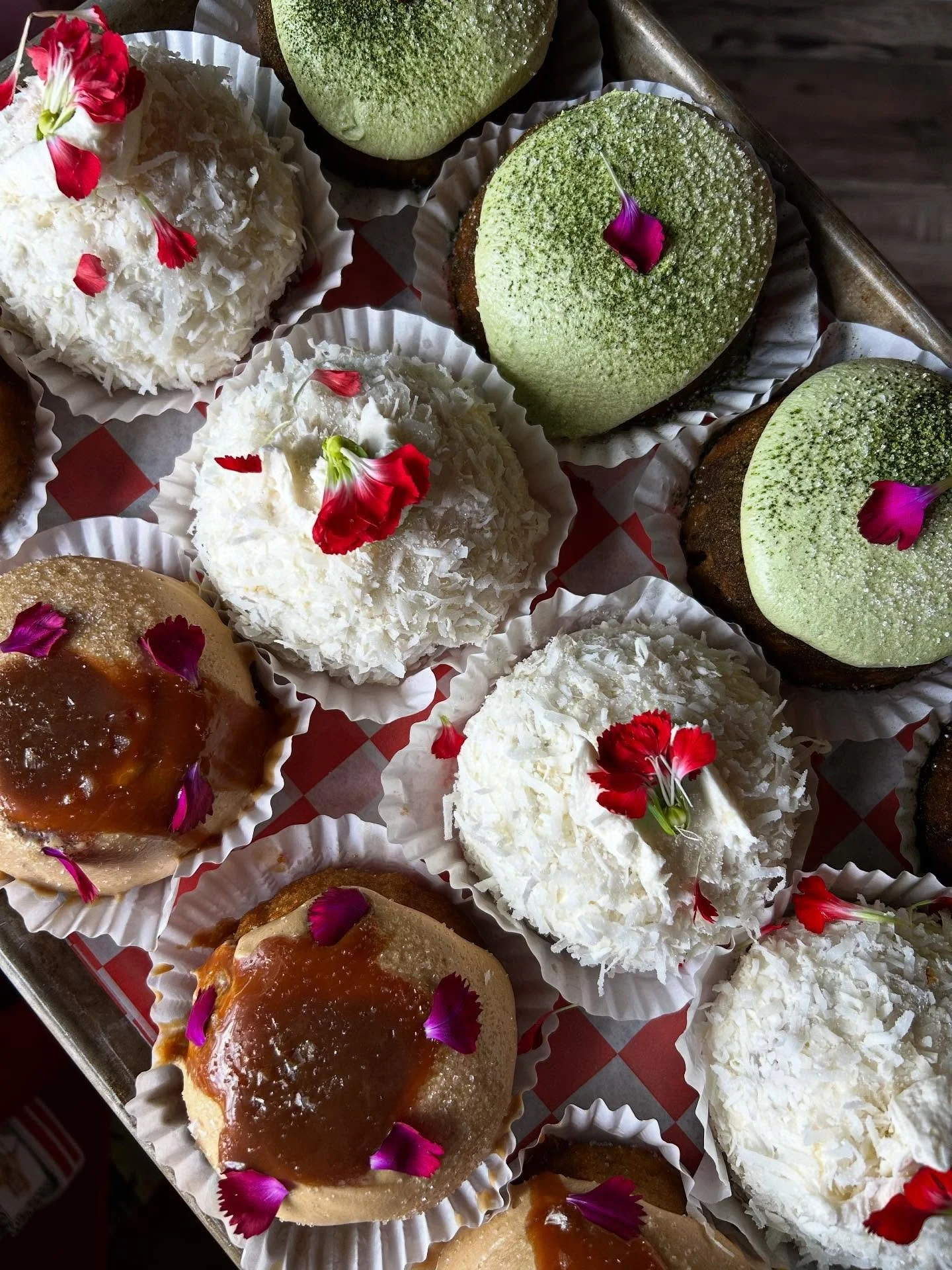 matcha, coconut or salted caramel? 🍵🥥🍮 We&rsquo;ve been busy baking our hearts out this week and have lots of special little treats for you ❤️ FRIDAY 7-11 SAT &amp; SUN 8-12 ❤️