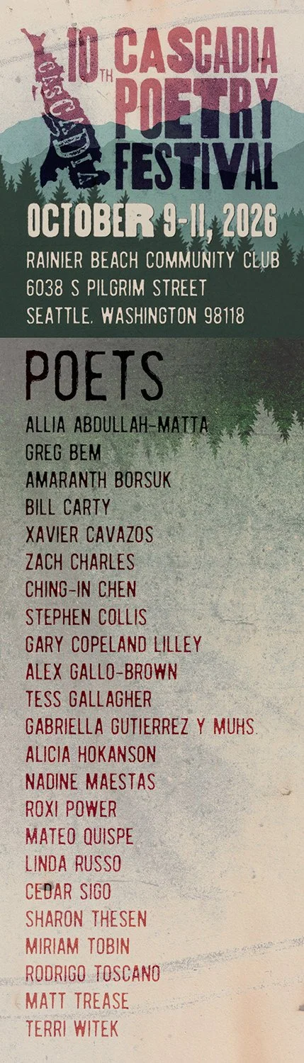 Bookmark Front Cascadia Poetry Festival 10