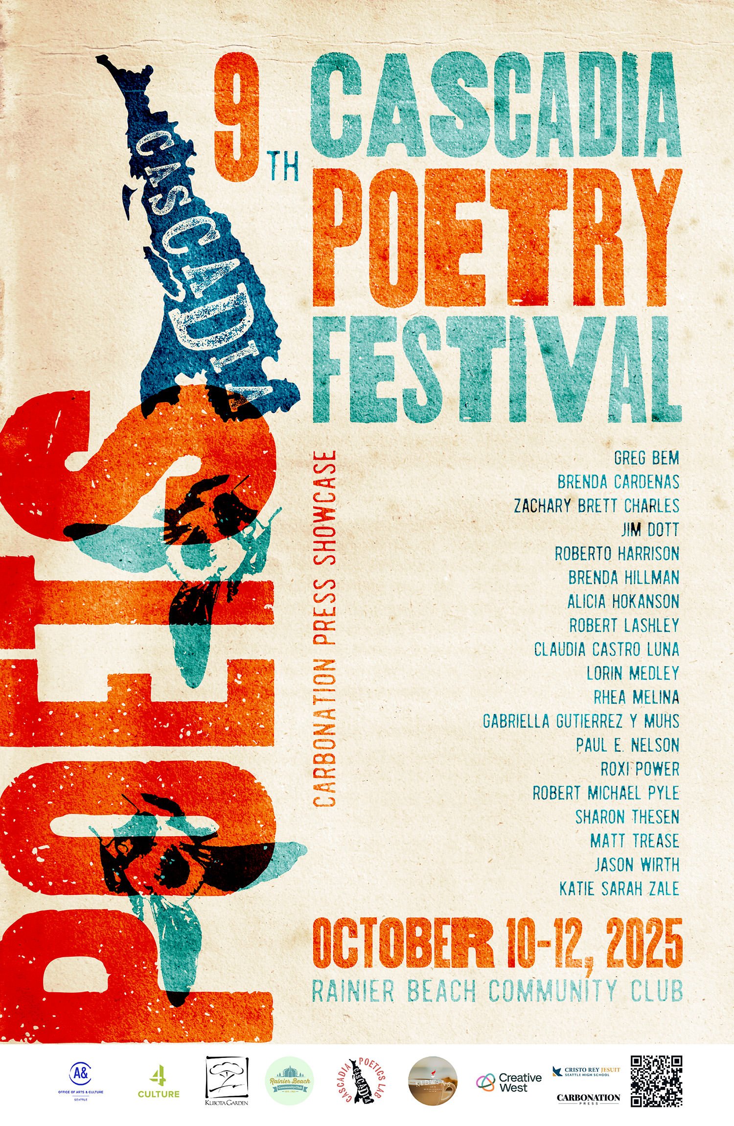 Cascadia Poetry Festival 9 Poster