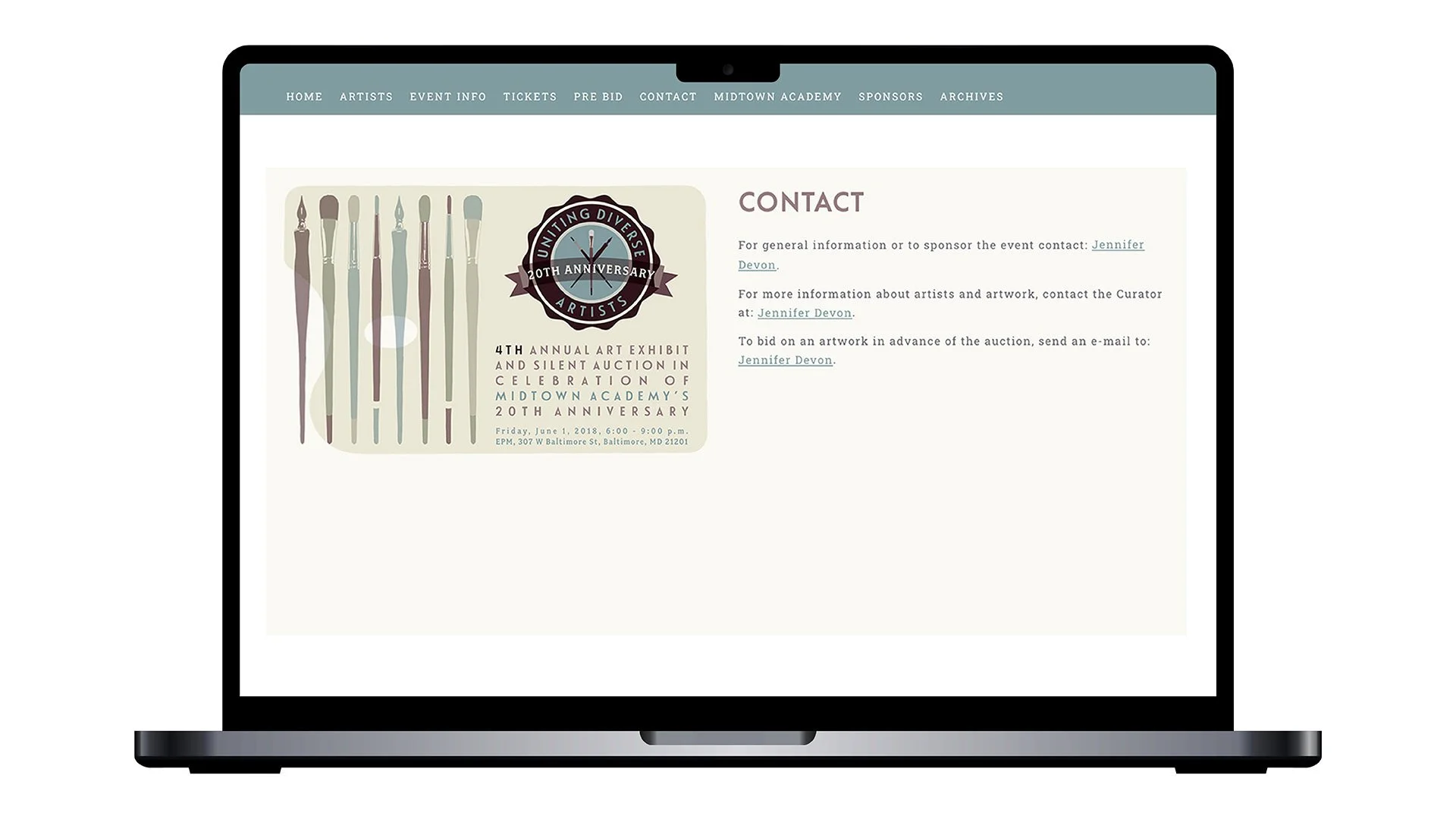 2018 Uniting Diverse Artists Laptop 7 Contact