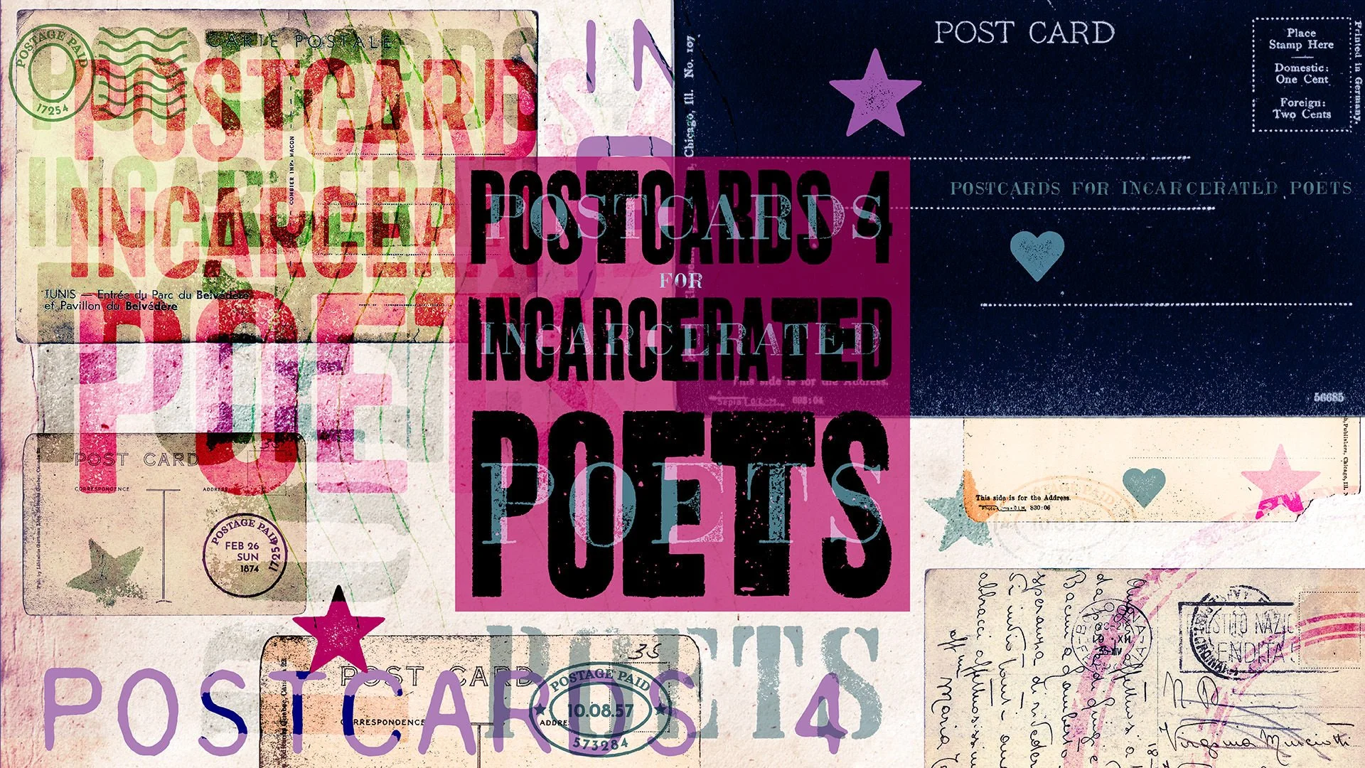 Web Banner for Postcards for Incarcerated Poets