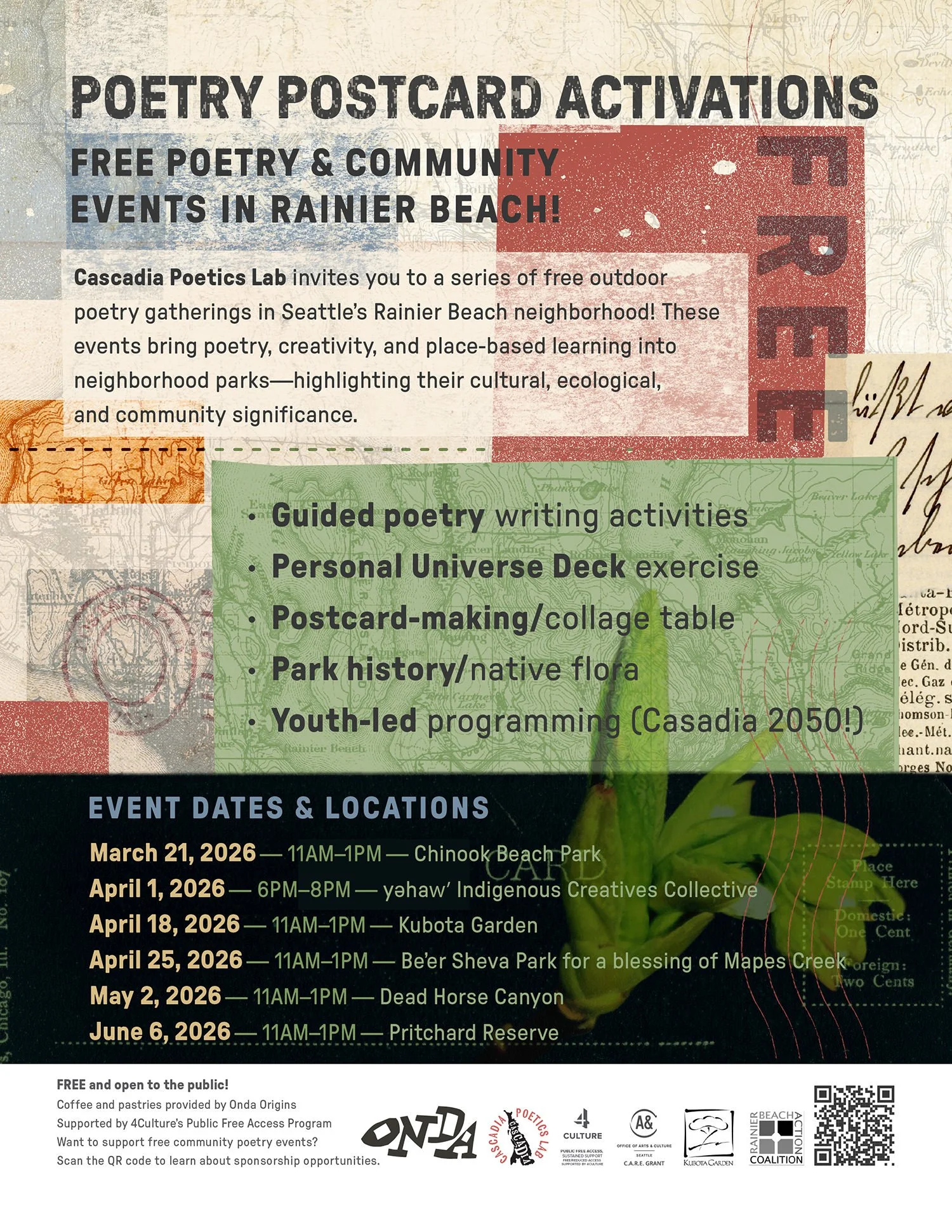 Poster for Poetry Postcard Activations events