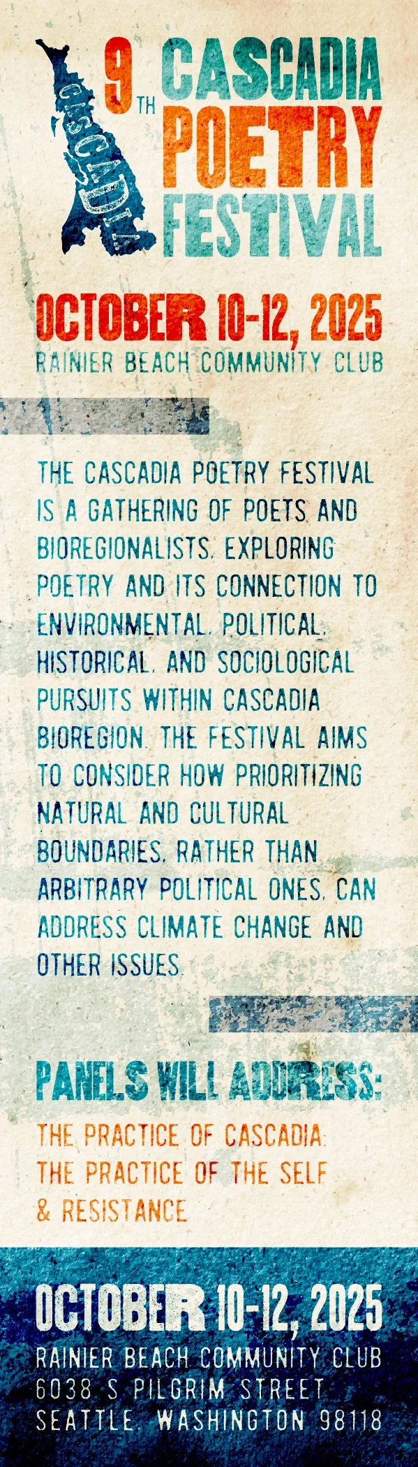 Cascadia Poetry Festival 9 Bookmark