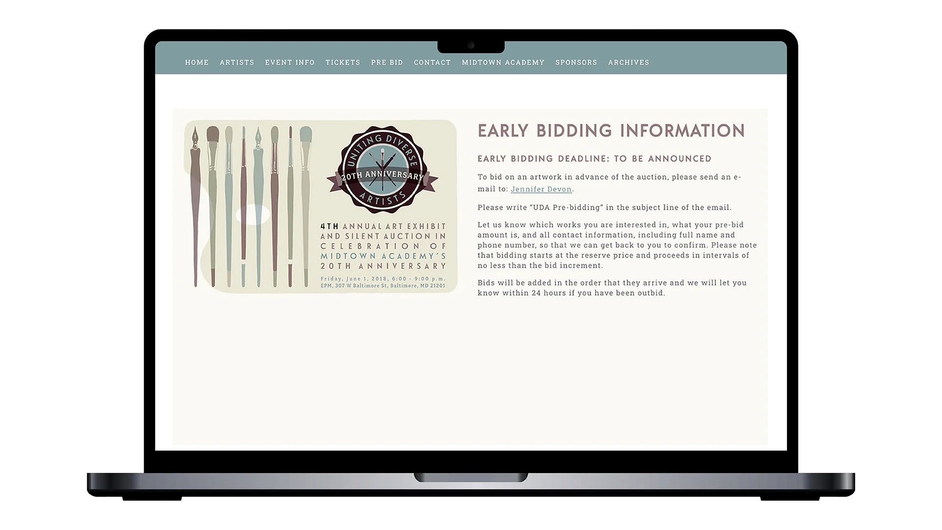 2018 Uniting Diverse Artists Laptop 6 Bidding