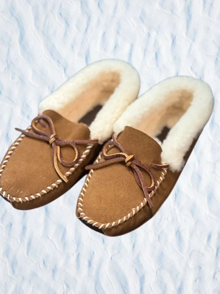 Ralph Lauren Suede Sherpa Slipper