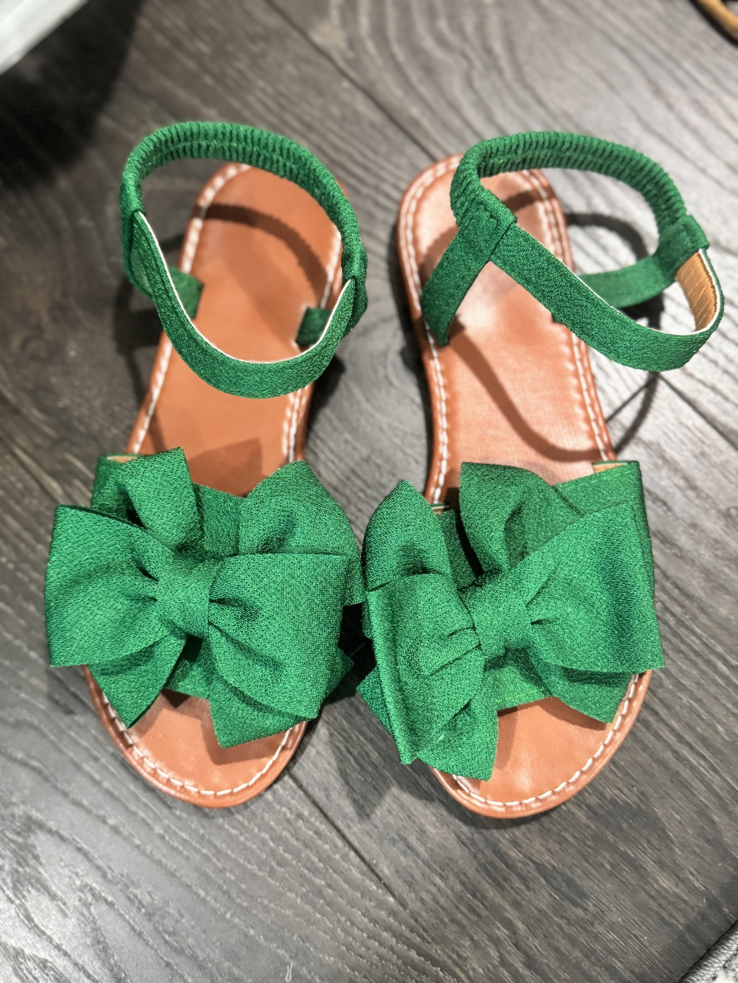 Green Bow Sandals